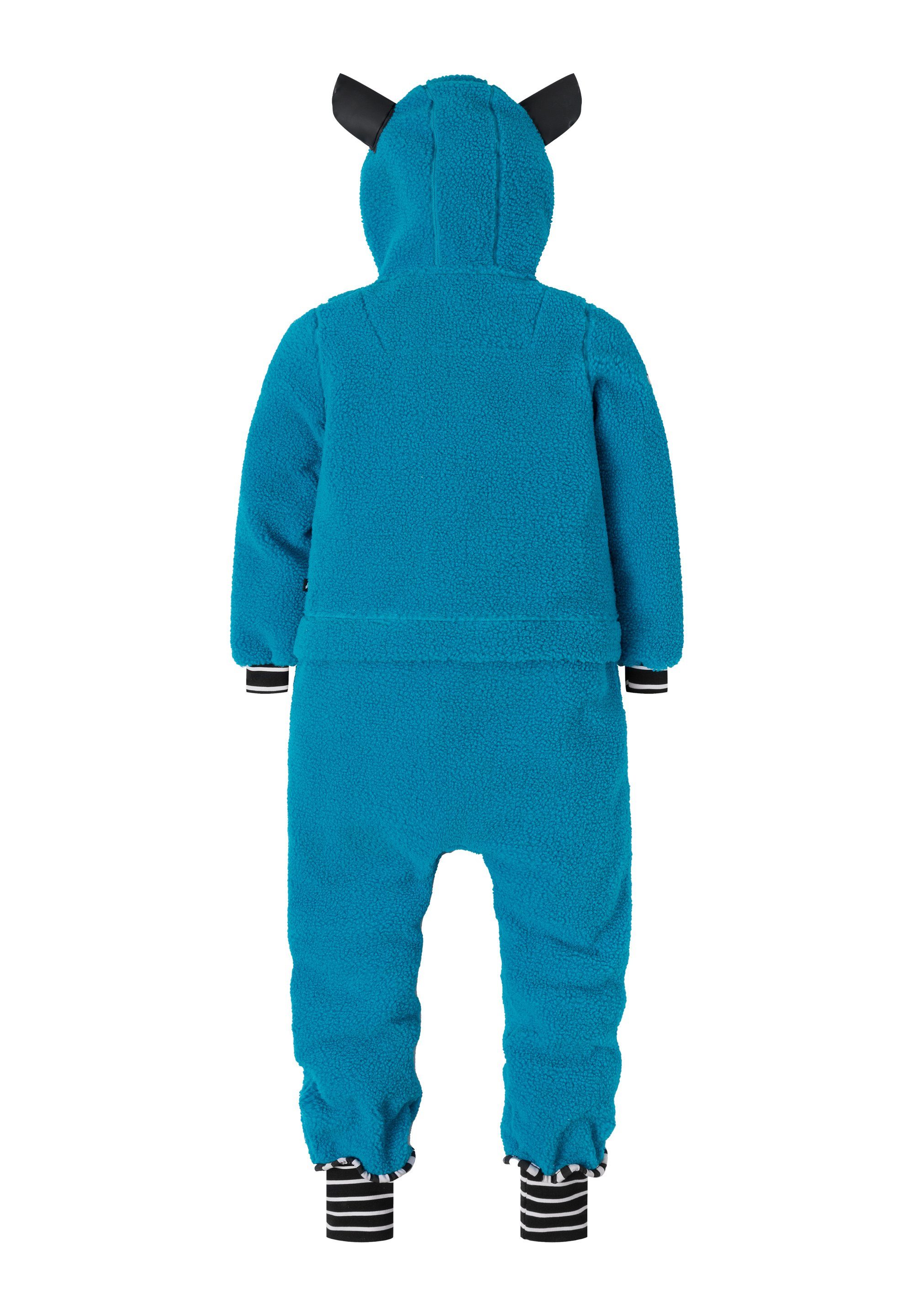 WeeDo Fleeceoverall Monster Weiche Monster-Hörner aus Kunstleder, Mitwachsfunktion