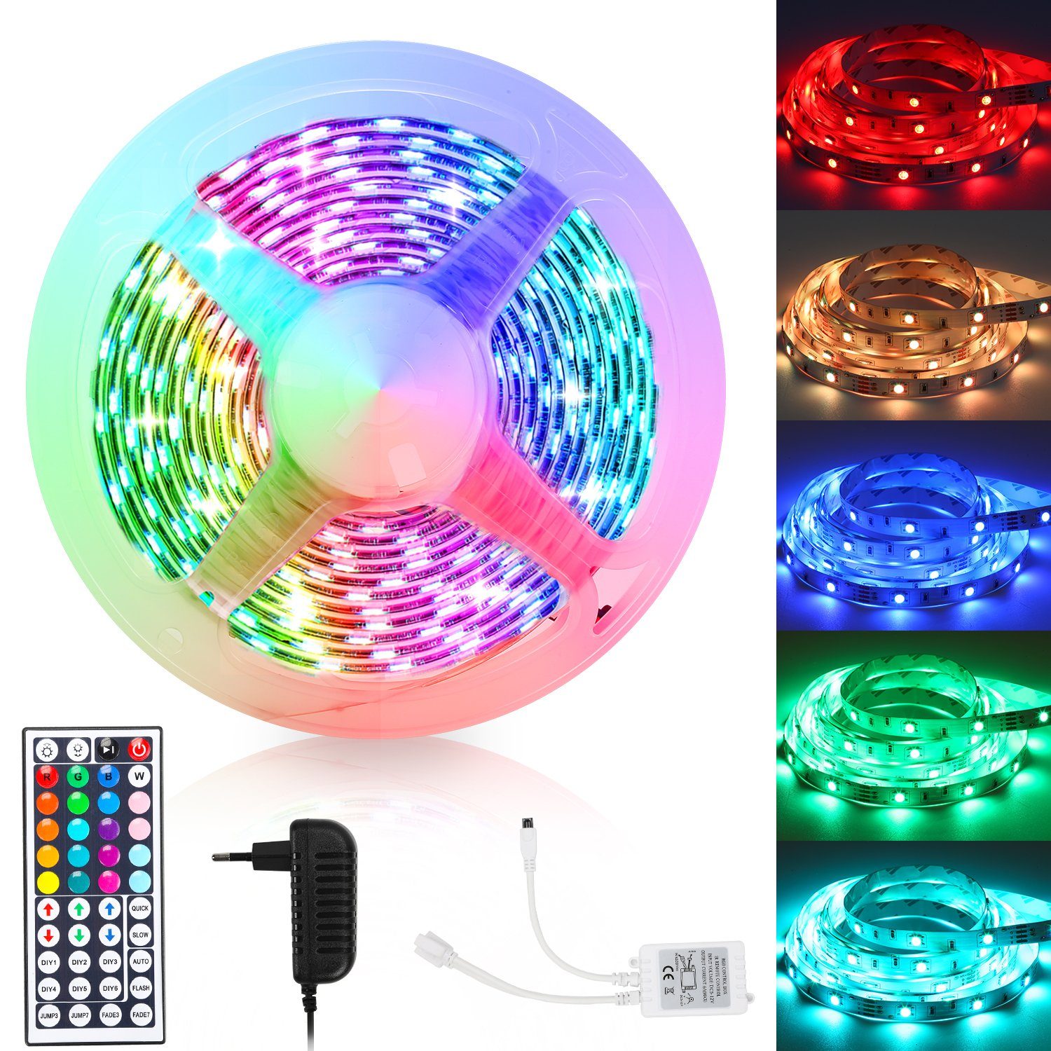 Gimisgu LED Lichterkette Leiste, 1-10M RGB LichtBand LED Streifen Stripe LED Strip 30-flammig Stripe