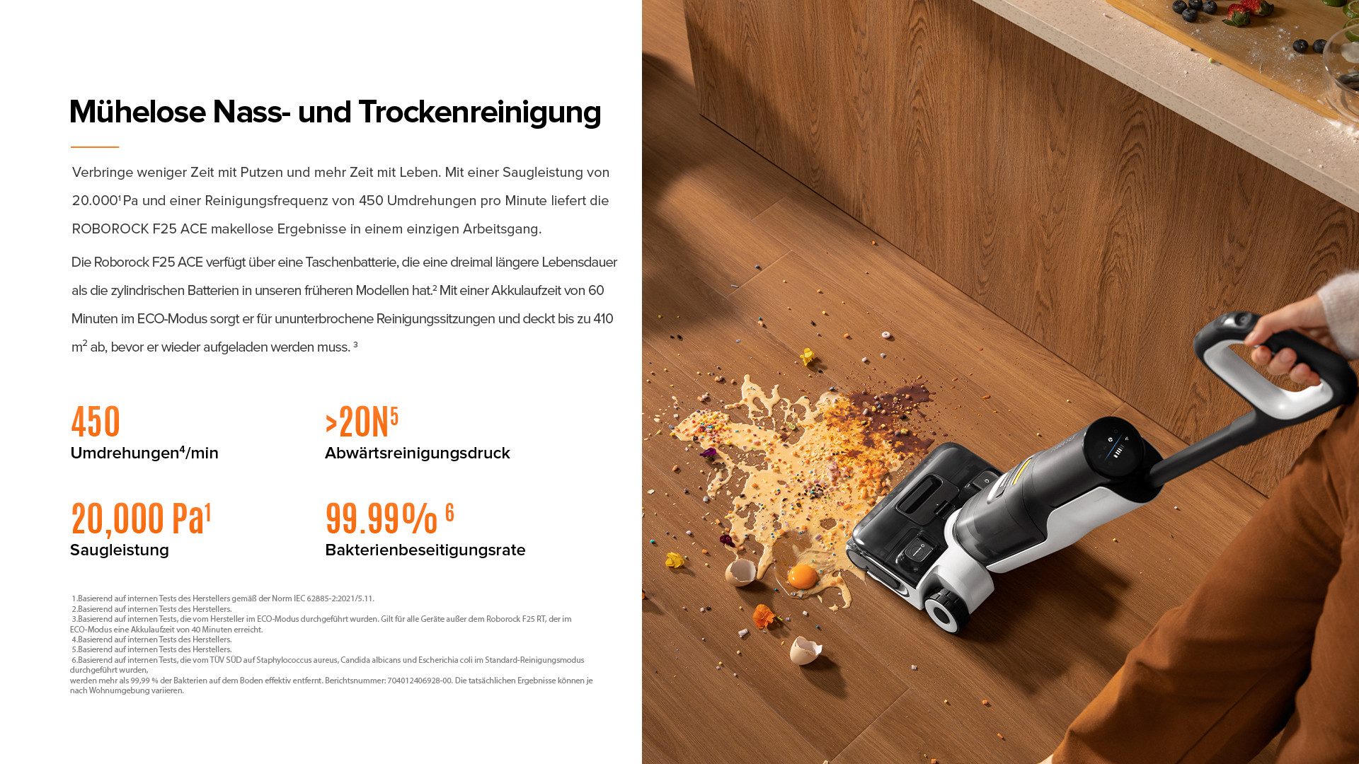 Roborock Nass-Trocken-Sauger Morph Pro F25 ACE, 240 W, mit Beutel, Leistungsstarker Nass-Trocken-Sauger mit intelligenter Selbstreinigung