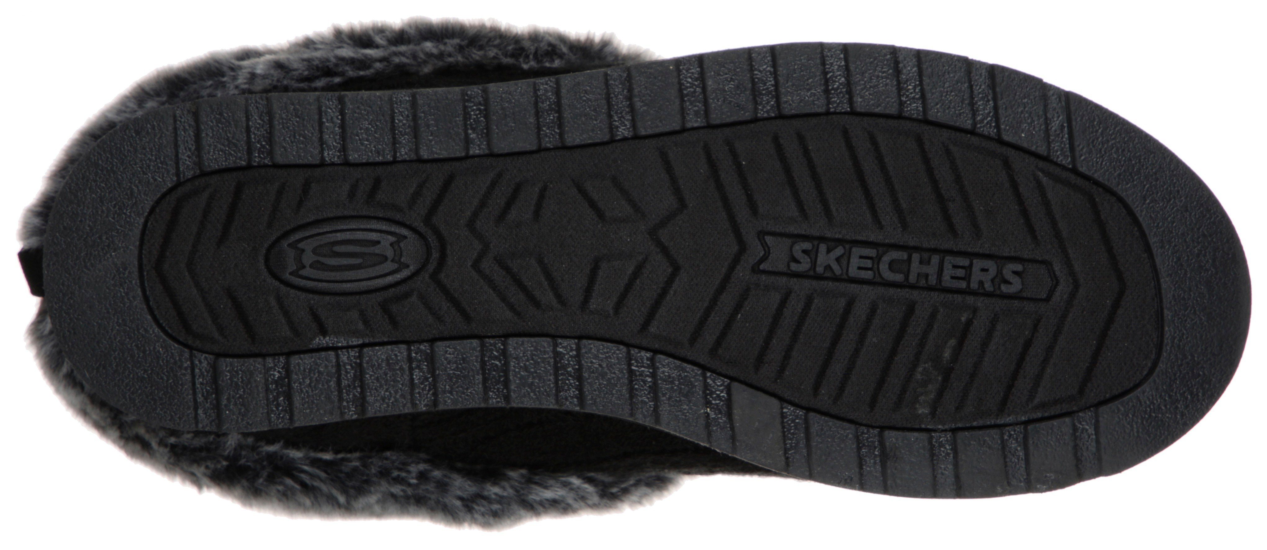 Skechers KEEPSAKES Strick-Optik ICE Pantoffel - schwarz-grau ANGEL in