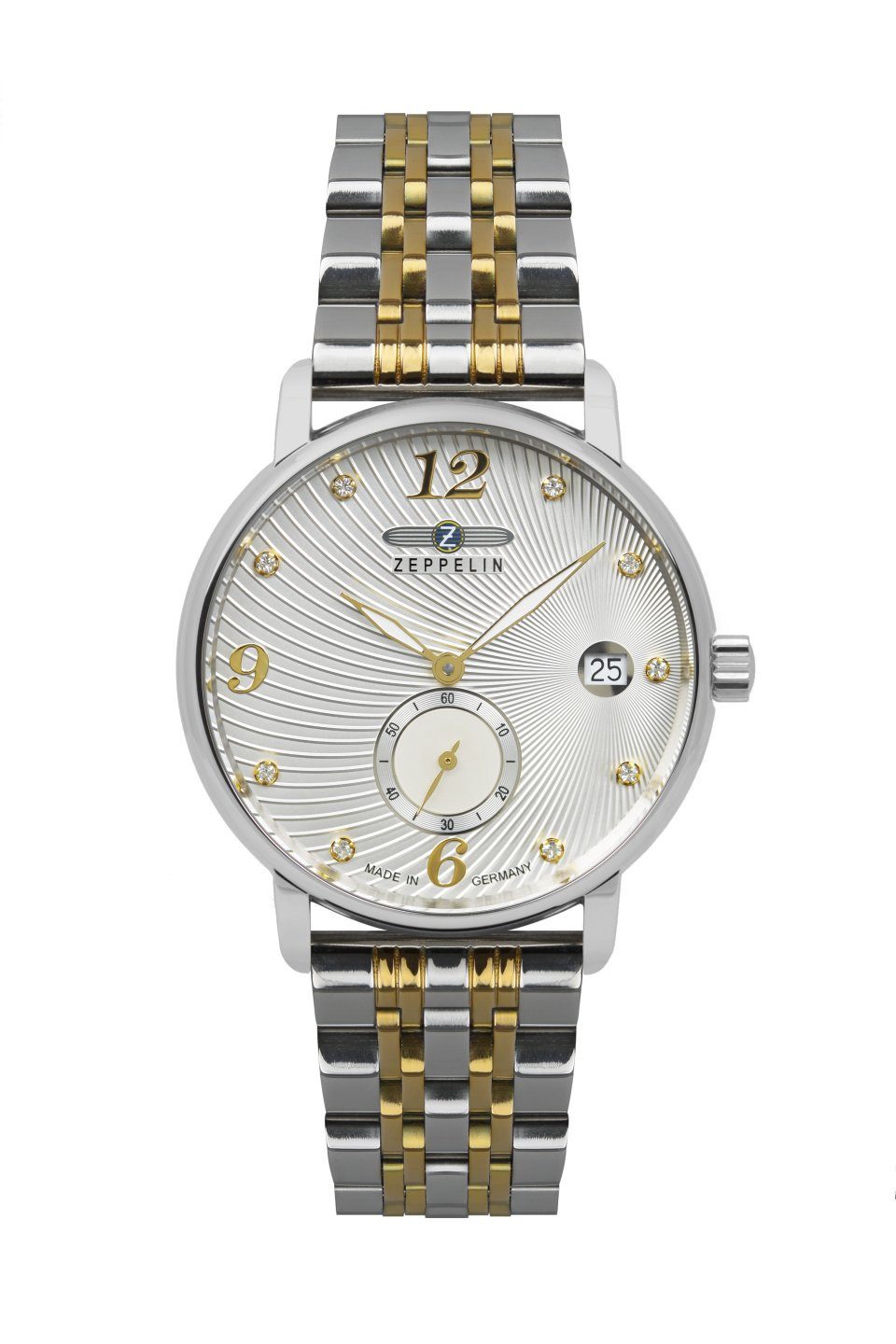 ZEPPELIN Quarzuhr Luna 8631M-5, Armbanduhr, Damenuhr, Made in Germany, Edelstahlarmband