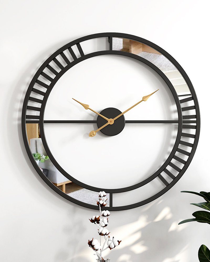 Dekorative Wanduhr Wanduhr Wanddekoration mit im Uhr) die Wanduhr Wohnzimmer-Pendeluhr, (Für Uhr, Spiegel Wohnzimmer