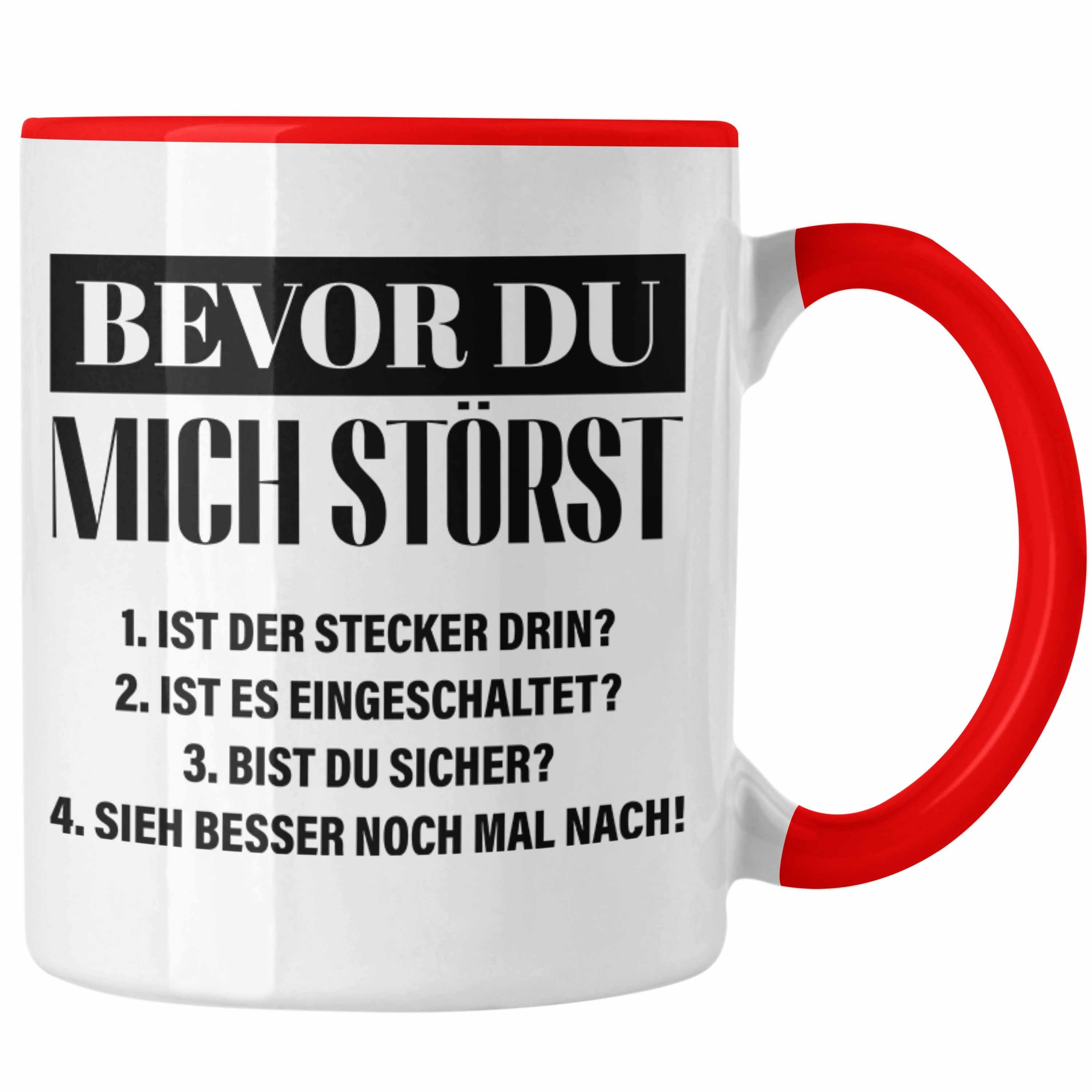 Support Tasse Geschenk Männer Trendation Trendation Lustiger Spruch IT Tasse Techniker Informatiker - Rot IT Geschenk