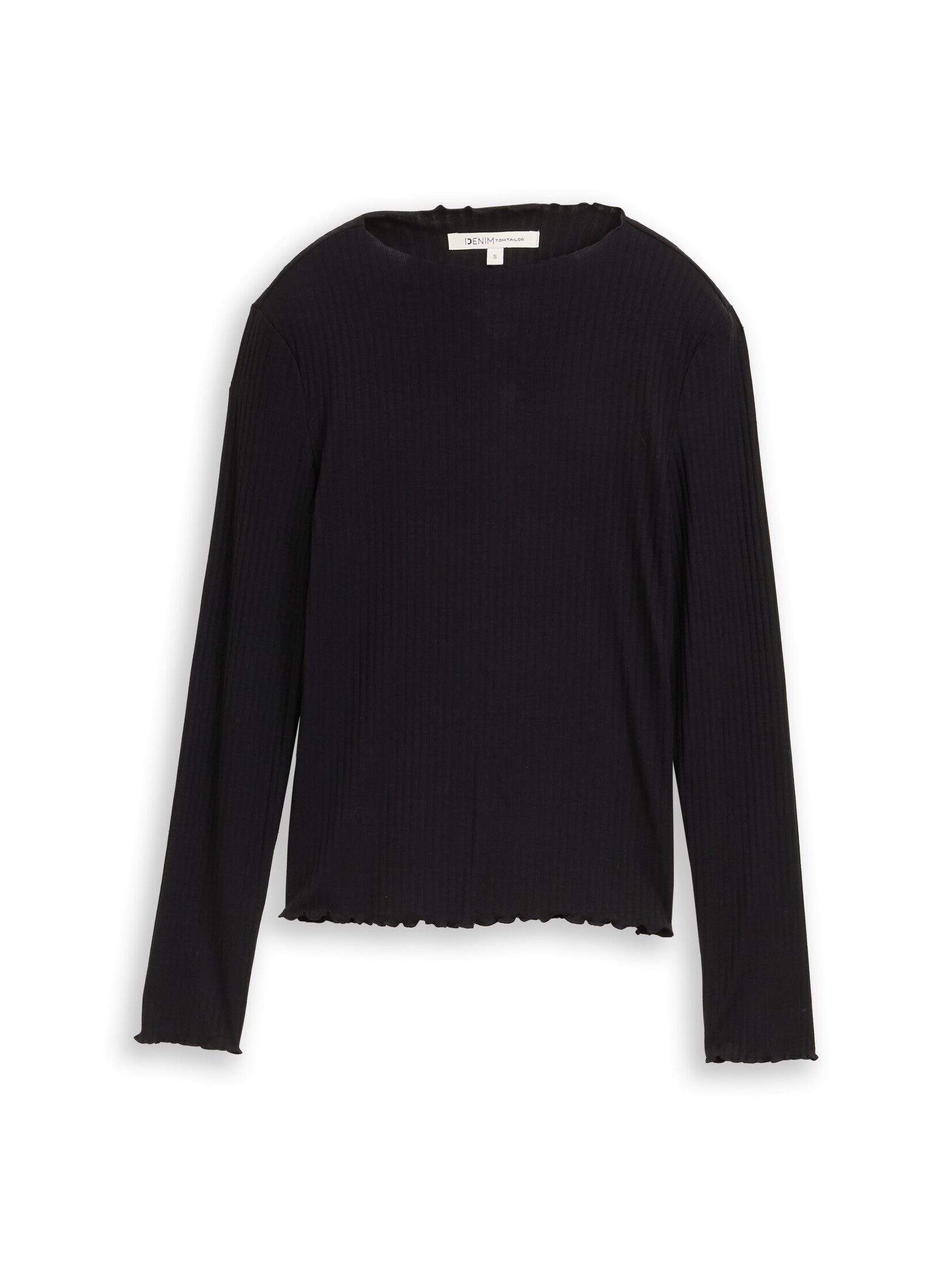 TOM TAILOR Denim Langarmshirt T-Shirt Ripp Langarmshirt mit Stehkragen günstig online kaufen