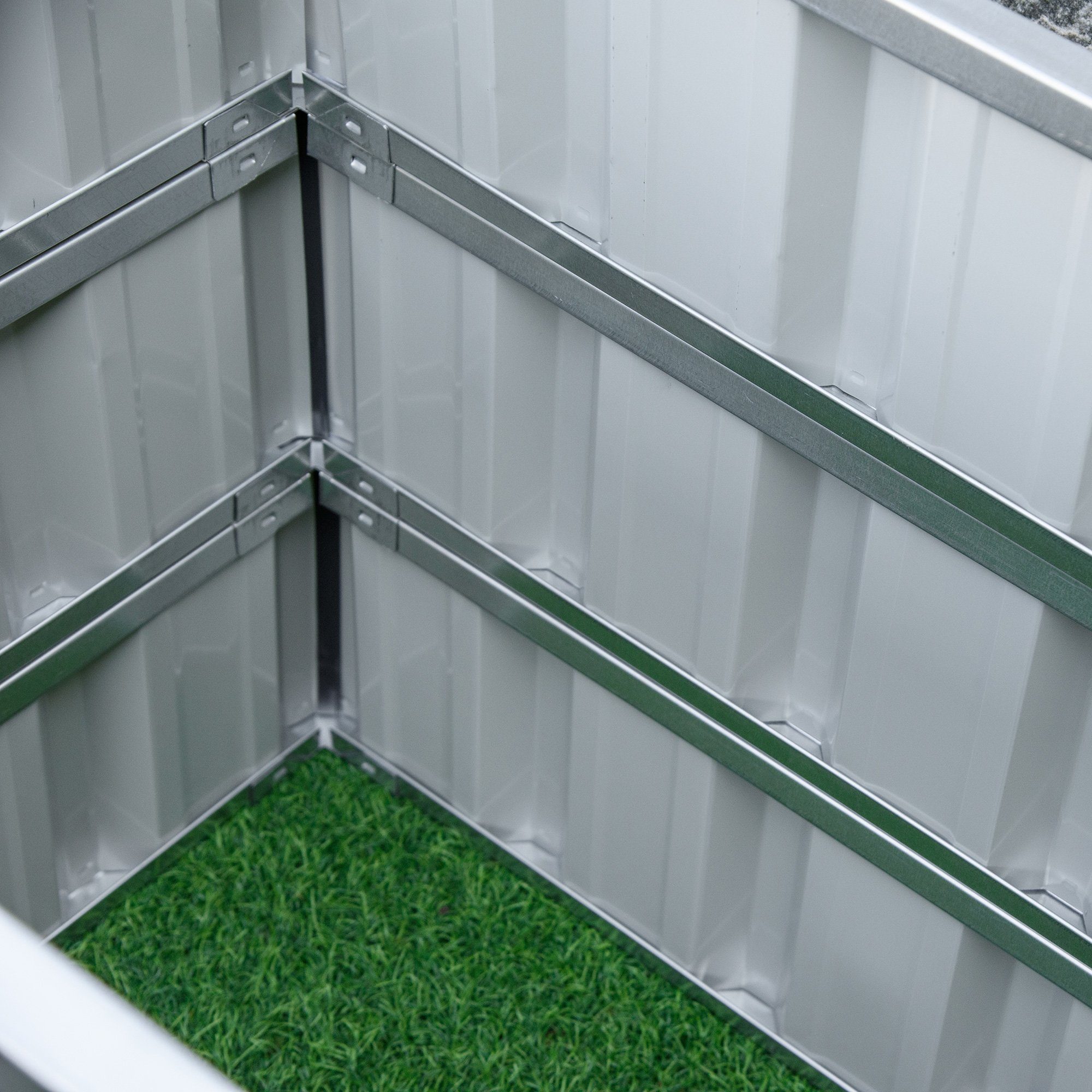 Outsunny Hochbeet mit T-Form-Pflanzenschilder Handschuhe (Pflanzenbeet, 1 St., Gartenbeet), für Garten, Balkon, Dunkelgrau