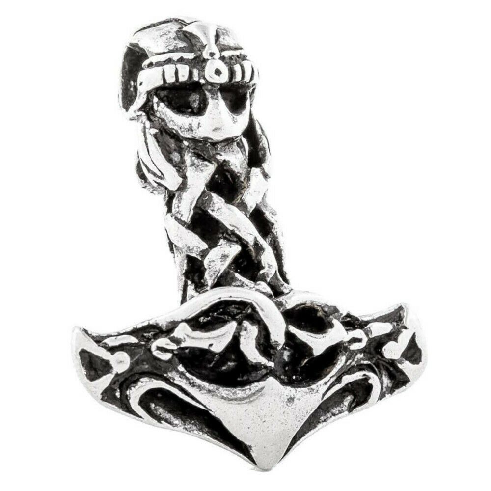 Kettenanhänger Thors Hammer Schmuck Anhänger 925er Silber - Thorhammer - 33x27mm