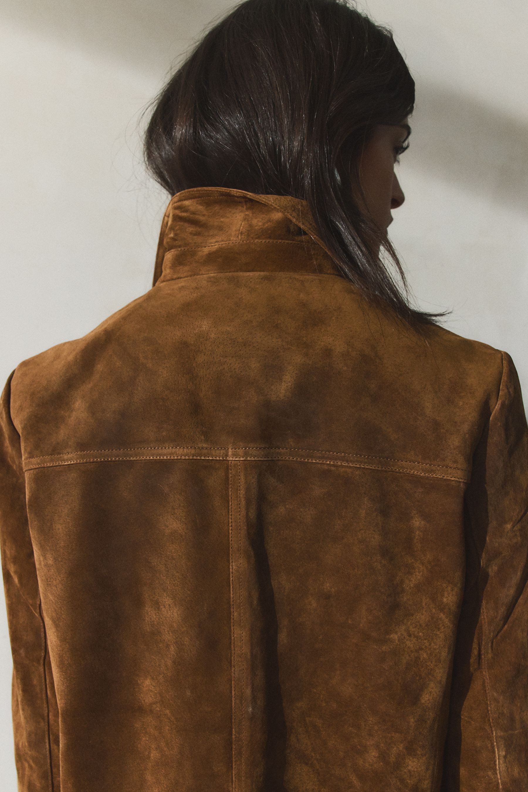 Bhoem Lederjacke BHOEM Gerade Jacke echtes Veloursleder, hellbraun (1-St) günstig online kaufen