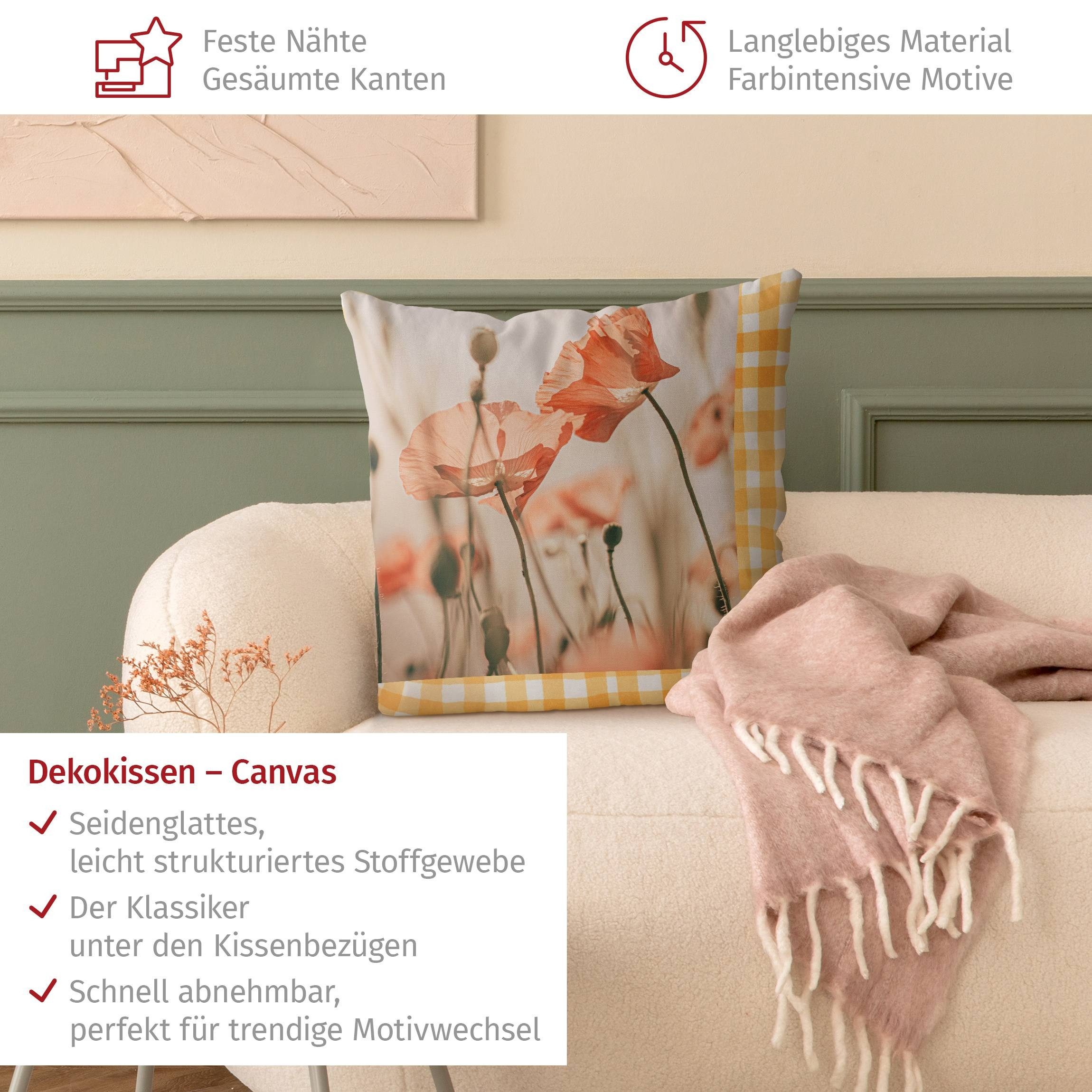 Bilderdepot24 Dekokissen drinnen Kissenhülle/ Sofakissen/ Zierkissen Kissenhülle rot Blumen Mot, Bezug mit / ohne Füllung Zierkissen Outdoor Sofa Bett