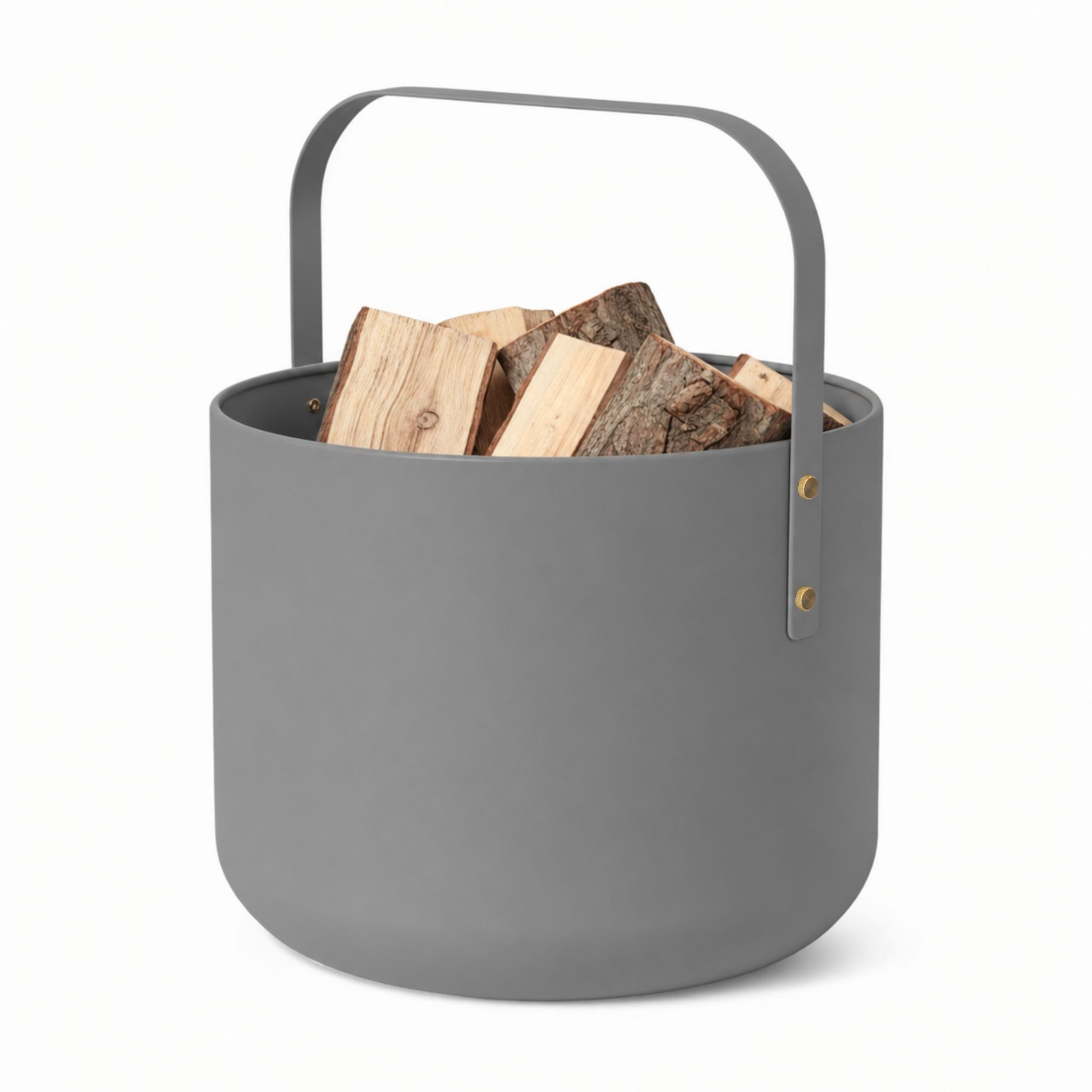 LIVLIG Kaminholzkorb Holzkorb Metall, Brennholzkorb, Kaminzubehör, Aufbewahrungskorb, elegantes Design, robustes Metall, stabiler Henkel, vielseitig nutzbar