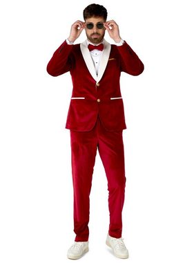 Opposuits Partyanzug Velvet Vibes Deluxe Anzug, Eleganter Smoking Anzug für gediegene Weihnachtsmänner