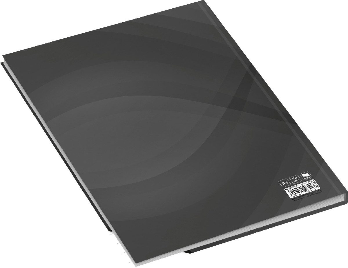 RNK Verlag Notizbuch Notizbuch A4 notes carbon black liniert 96 Blatt