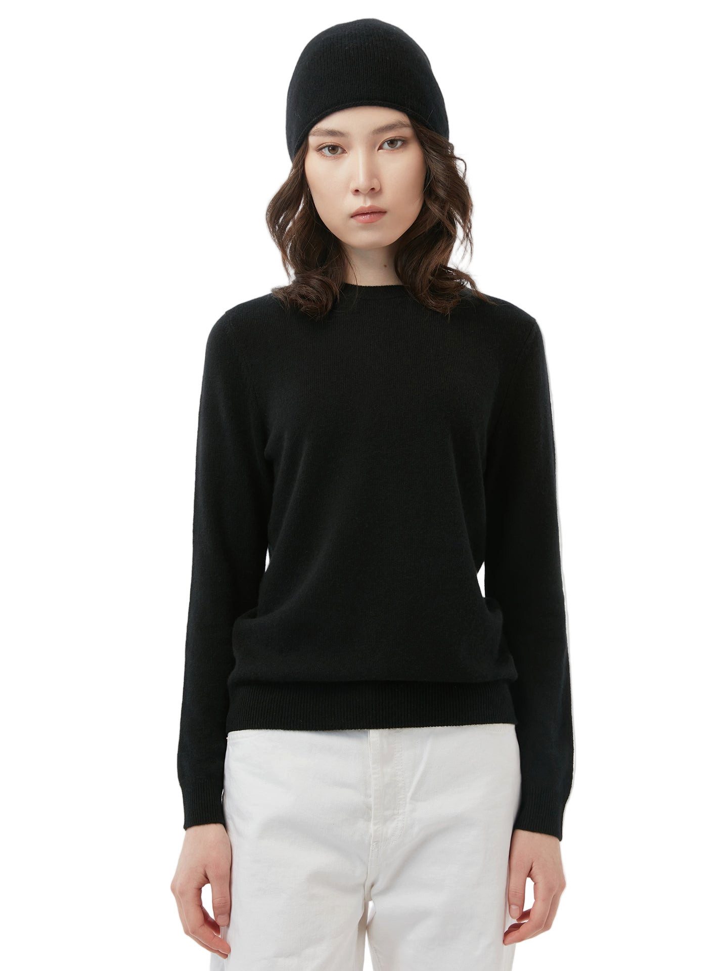 GOBI Cashmere Rundhalspullover 99€ Kaschmir-Set aus Pullover und Mütze günstig online kaufen