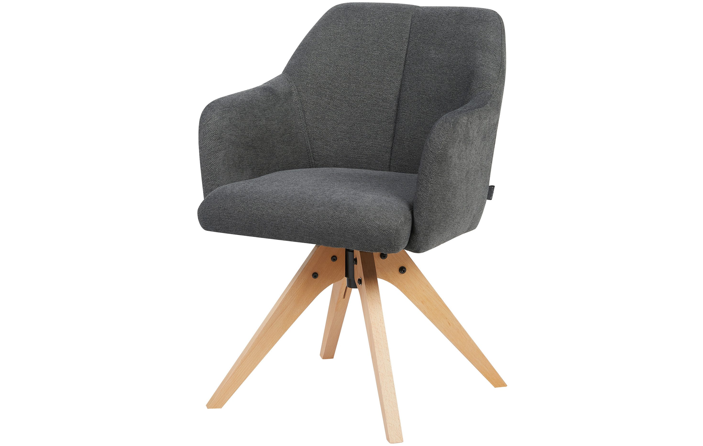 B&D home Polsterstuhl Daisy (1 St), drehbar, gepolstert mit Armlehnen, Holzbeine