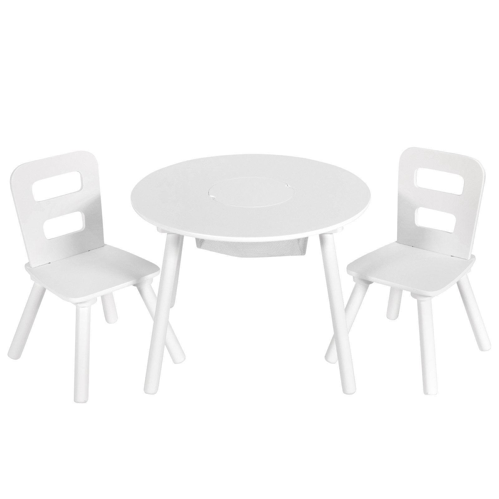 COSTWAY Kindertisch 3-tlg., mit Kiefernholzbeine & Tasche, ab 3 Jahren