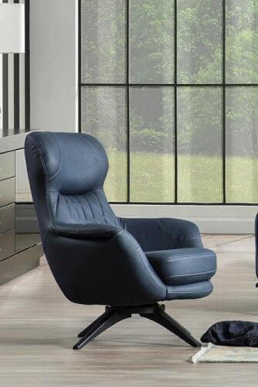 JVmoebel Sessel Sessel 1-Sitzer Komfortabler moderner Stil mittelweich Blau Luxuriös (1-St., 1x Sessel), Made in Europa