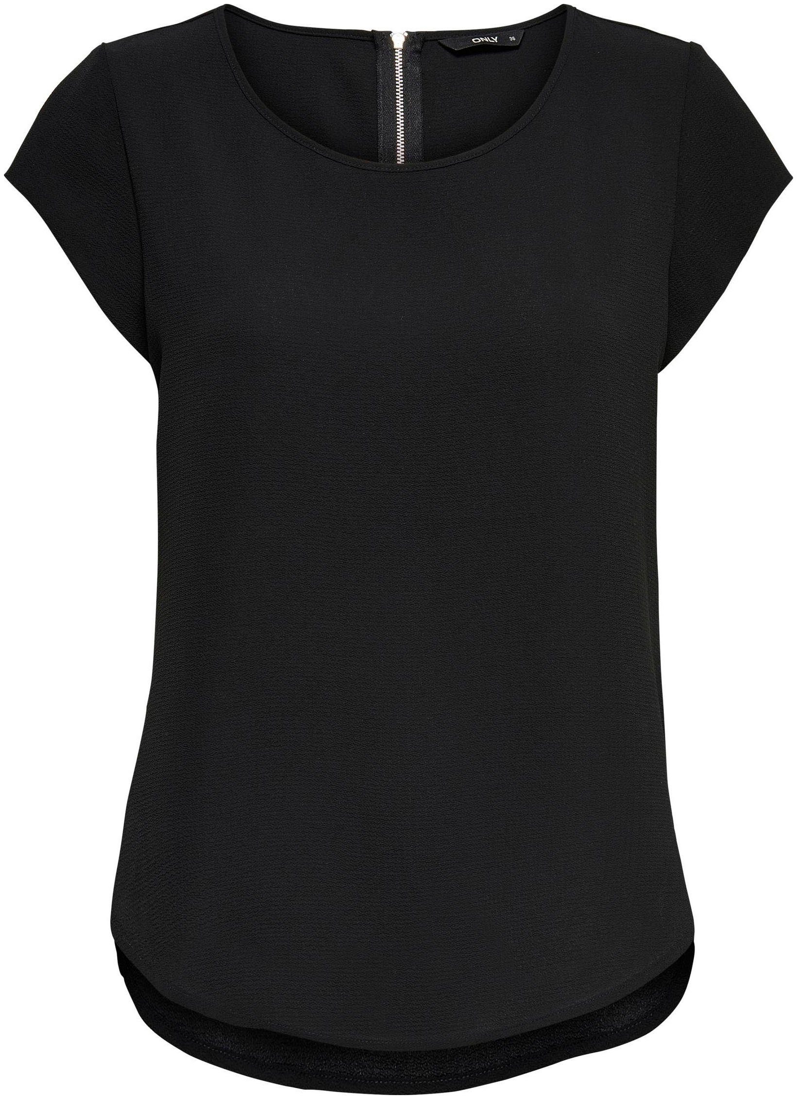 ONLVIC S/S PTM TOP black SOLID NOOS Kurzarmbluse ONLY