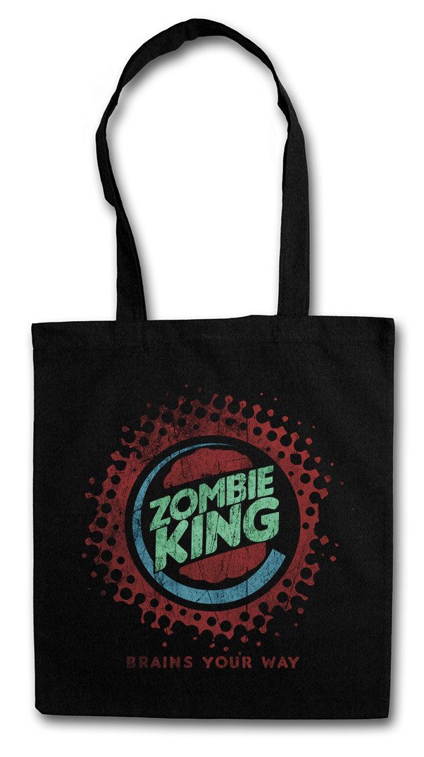 Beuteltasche Zombie King Stofftasche Walking Splatter Gore Blood Dead Burger