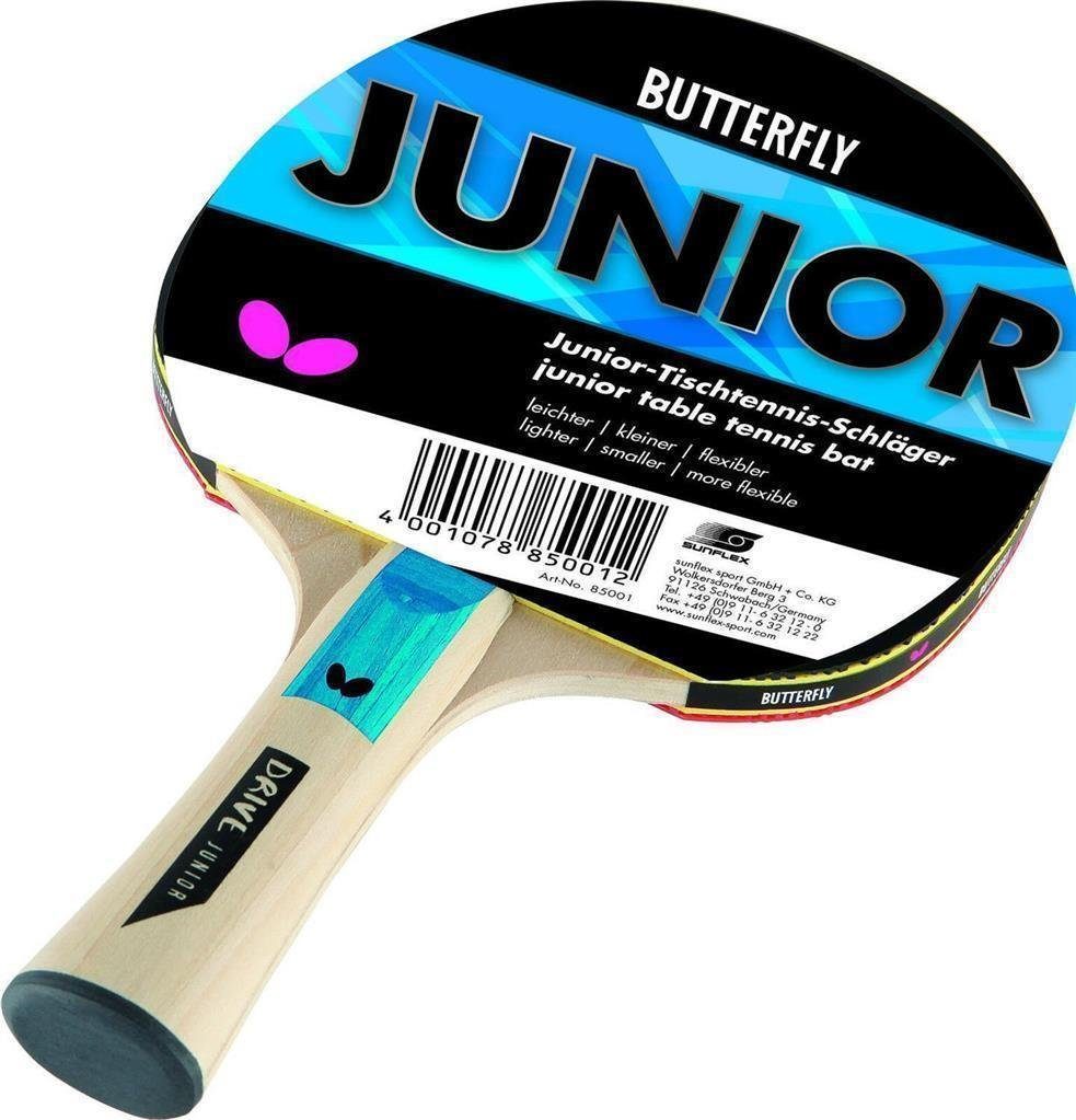 Butterfly Tischtennisschläger Junior + 6 Bälle weiß, Tischtennis Schläger Set Tischtennisset Table Tennis Bat Racket