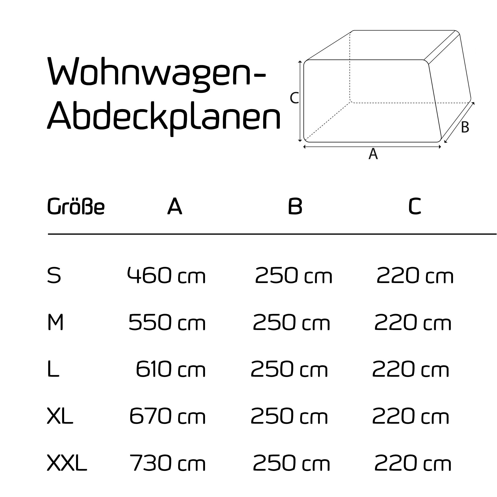 (1 mit 250 x 670 Reflektoren x cm Wohnwagenschutzhülle XL Green Stück), Schutzhülle Wohnmobil Yard 220