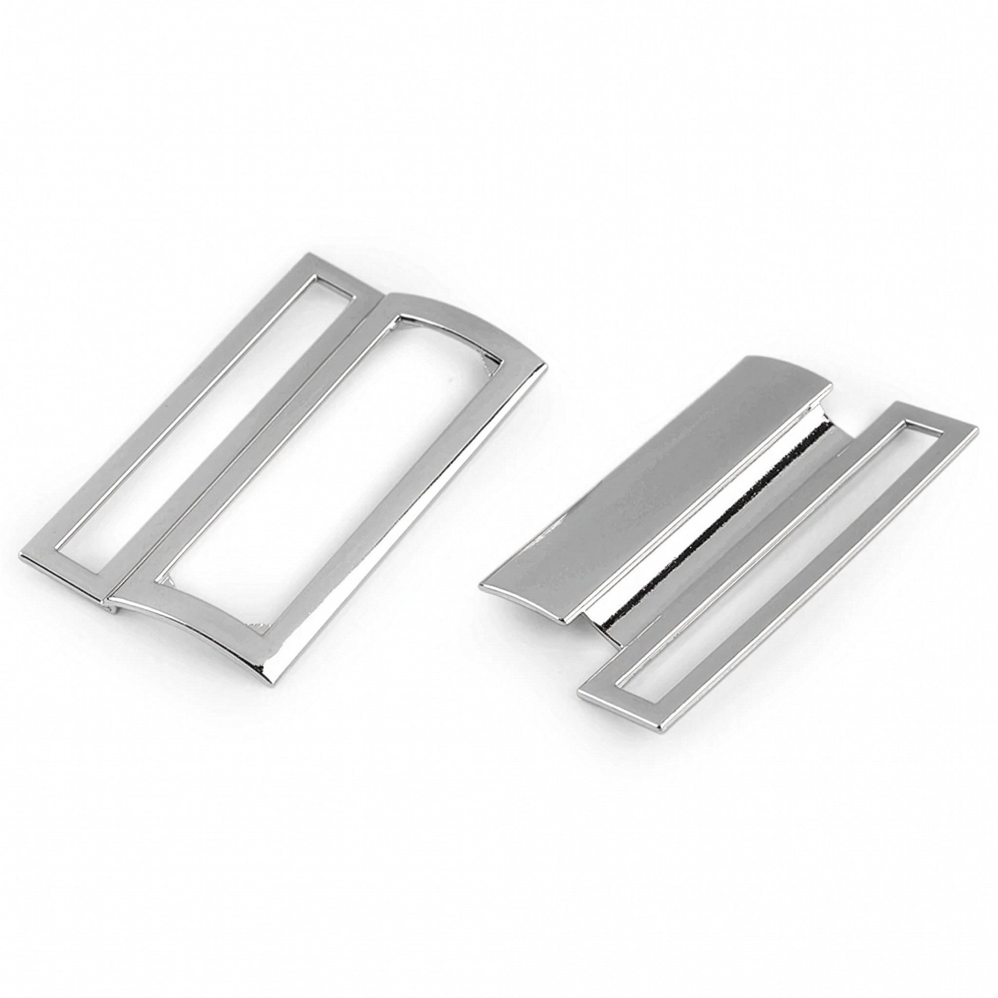 maDDma 1 Metall Gürtel-Schnalle Steckschnalle Klick Verschluss Gurtstecker (Einzelschnalle), 54 x 45 x 5mm Durchzug 48mm