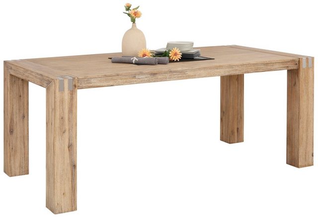 Esstisch »Basano«, im rustikalem Flair, aus massivem Akazienholz, in 2 Größen erhältlich Esstisch »Basano«, im rustikalem Flair, aus massivem Akazienholz, in 2 Größen erhältlich