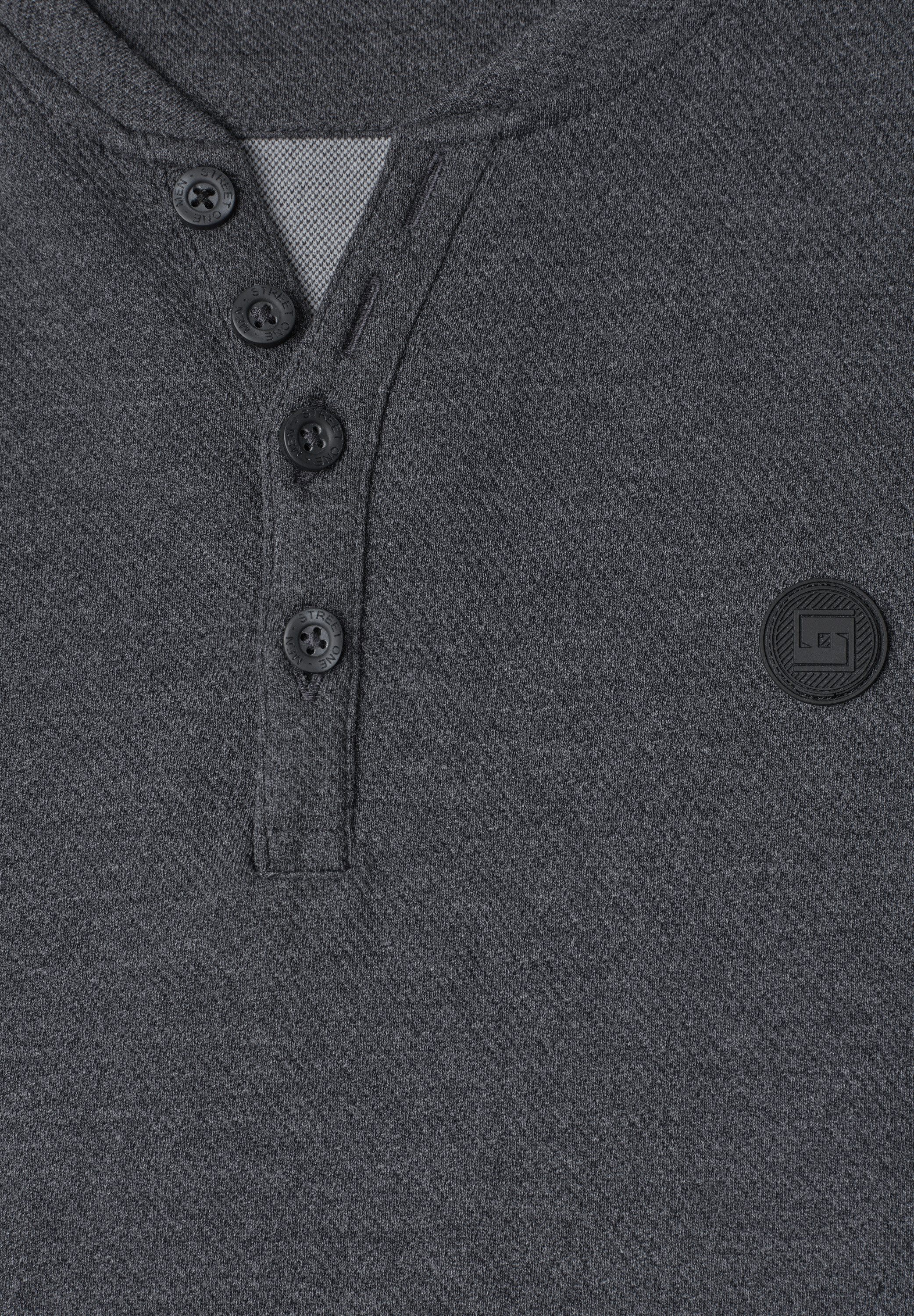 STREET ONE MEN Langarmshirt im Melange Look – Bild 5 von 5