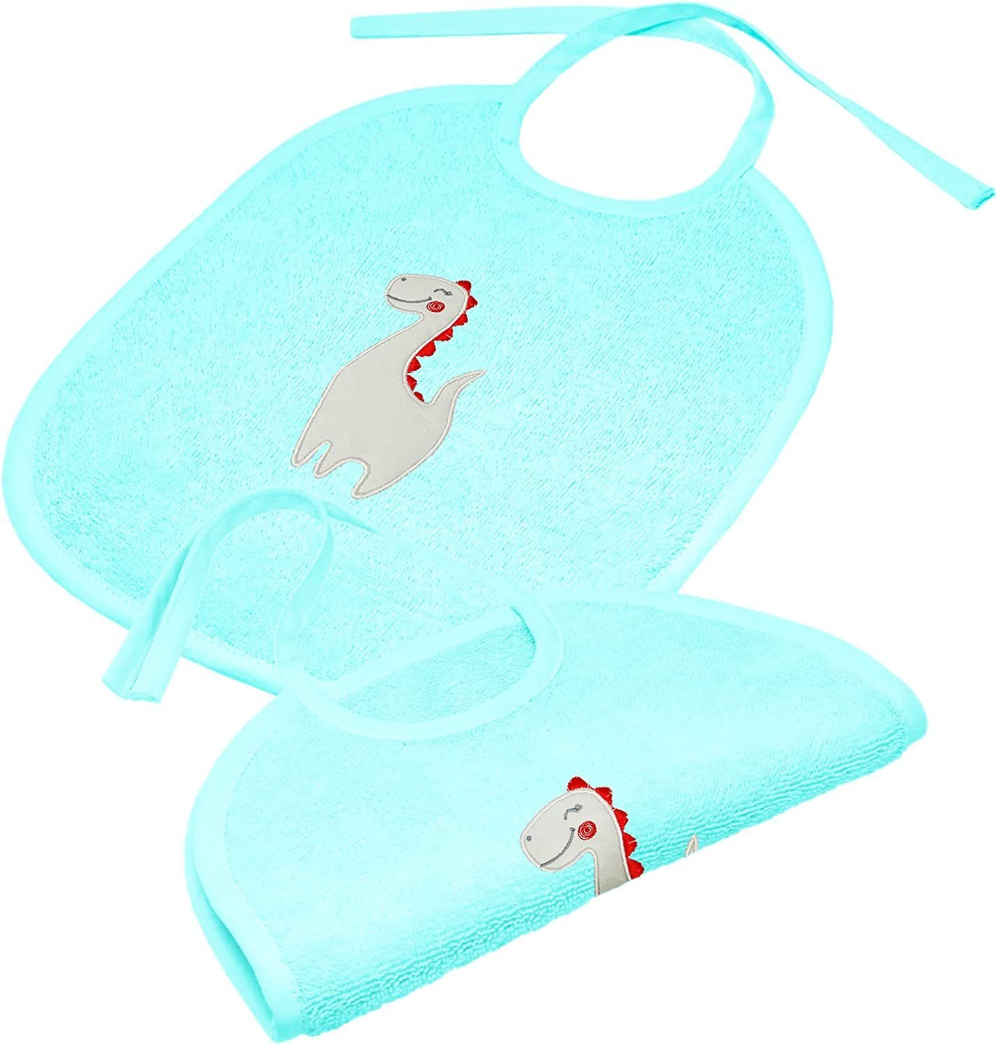 Babylätzchen), 2er Dino cm Baby Lätzchen, blau für Kleckerlatz 25x30 Jungen Lashuma (Set,