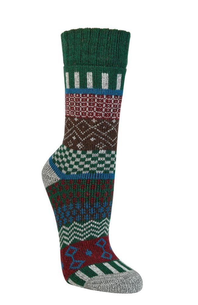 Socks 4 Fun ABS-Socken bunte Norweger Socken mit Wolle Hygge (2 Paar) bunte Thermo Stoppersocken mit Wolle Hausschuhe