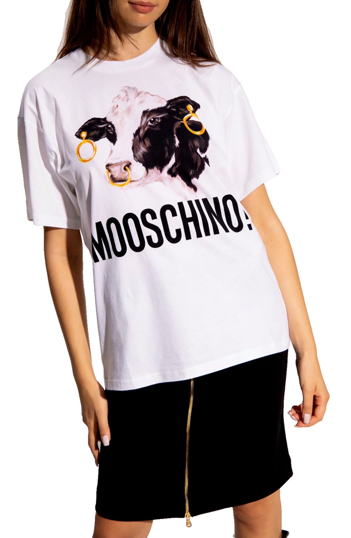 Moschino T-Shirt COUTURE " Mooschino Kuh Cow " Shirt Oversized Loose Boxy Tee New