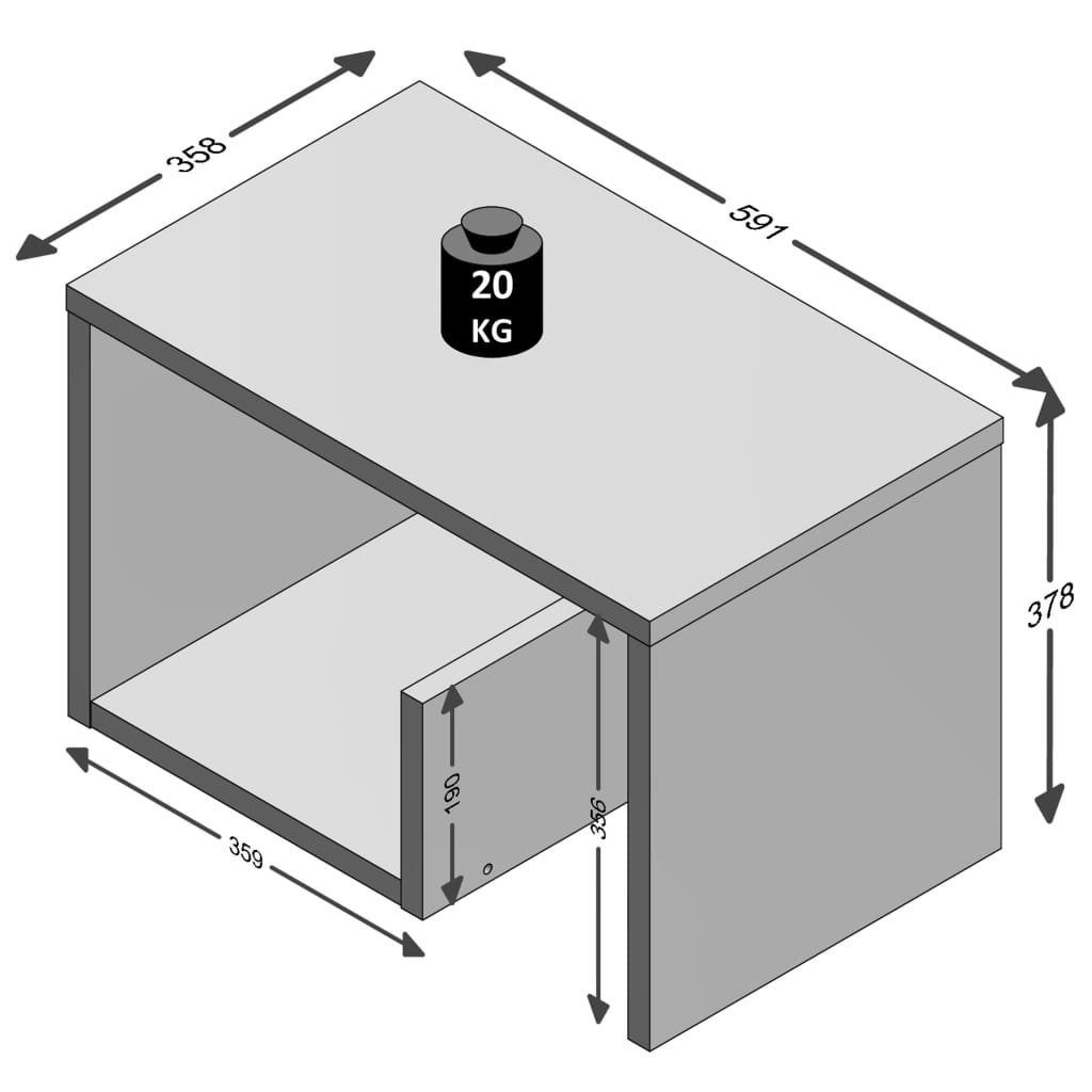 Sandeiche | Sandeiche 59,1×35,8×37,8 Couchtisch (1-St) cm FMD 2-in-1 Couchtisch Sandeiche