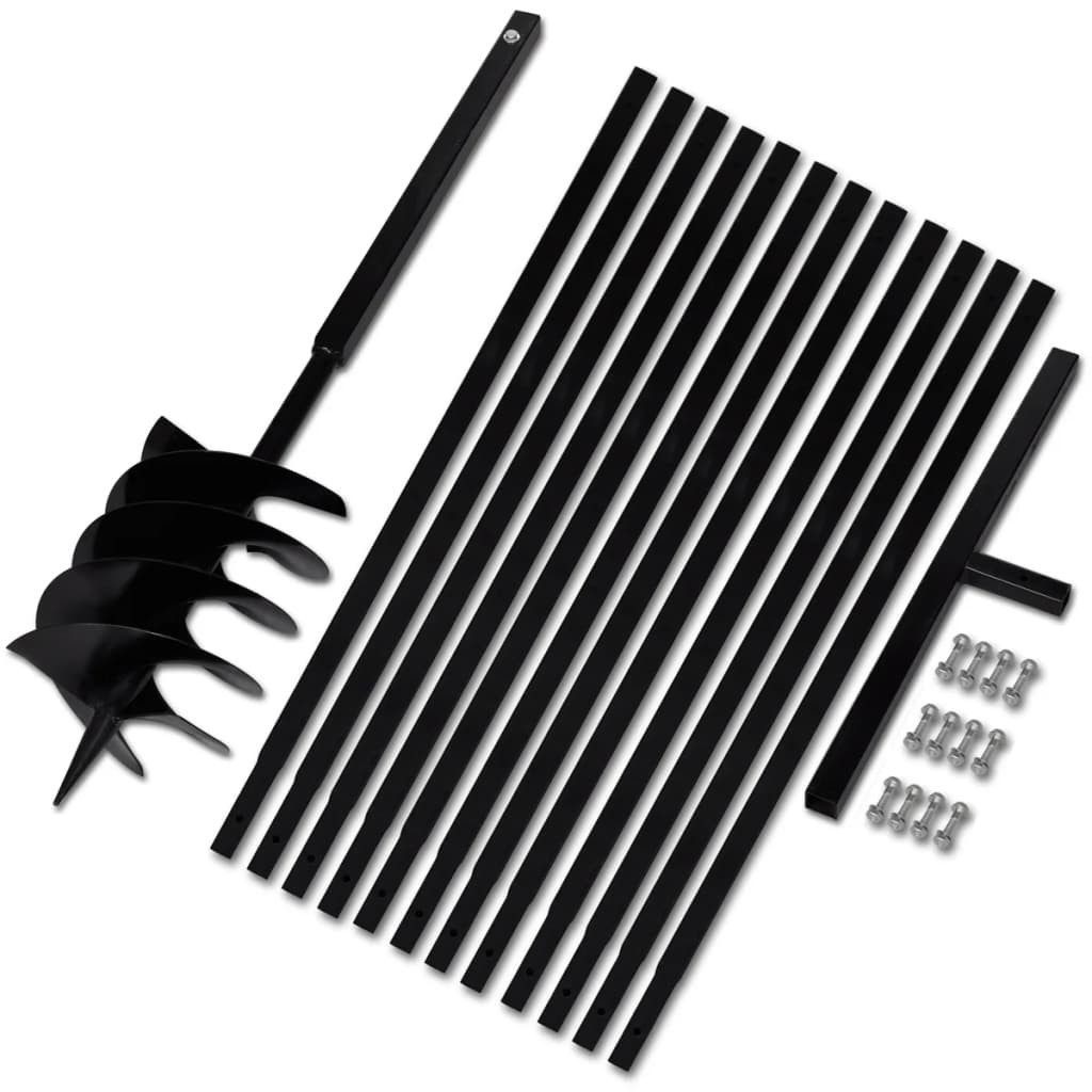 vidaXL Erdbohrer Erdbohrer mit Griff 200 mm Verlängerungsrohr 13m