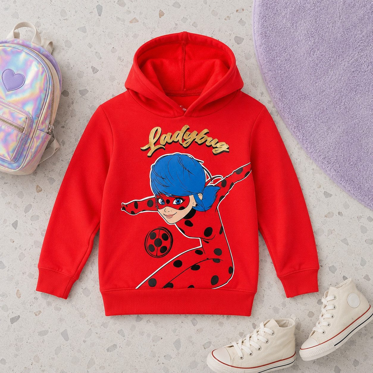 Miraculous - Ladybug Kapuzenpullover Miraculous Ladybug Kinder Fleece Hoodie Kapuzenpullover Gr.104-128 – Bild 5 von 5