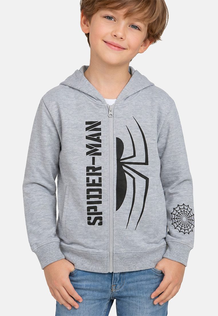 ONOMATO! Kapuzensweatjacke Spider-Man Sweatjacke Hoodie-Jacke Kapuze Kapuzenjacke Reißverschluss