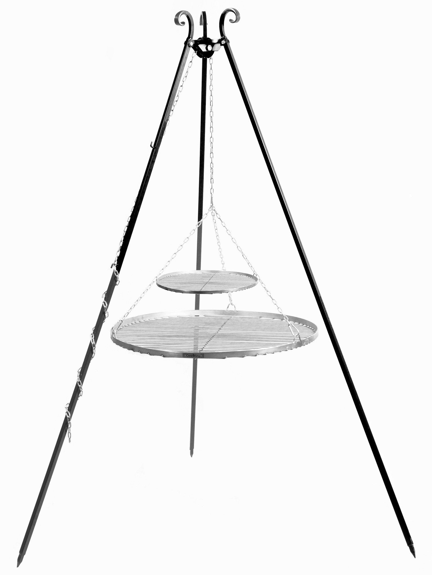 CookKing Holzkohlegrill Grill 180 cm - Doppelrost Rohstahl 70 cm + 40 cm, Grill, Grill