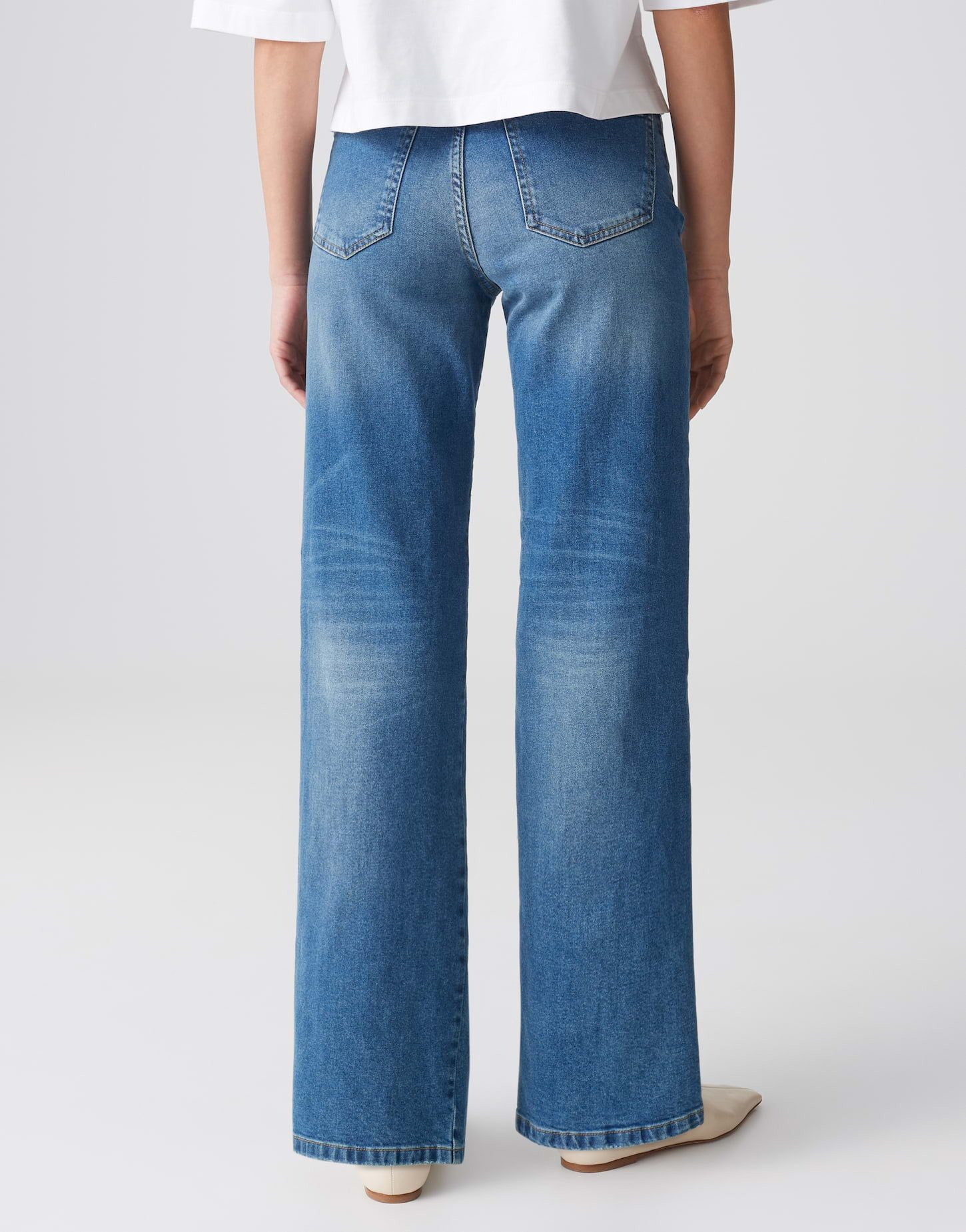OPUS Weite Jeans MIVY High Rise Wide Leg mit Stretch-Anteil 5-Pocket-Design, authentische Waschung, elastischer Stoff