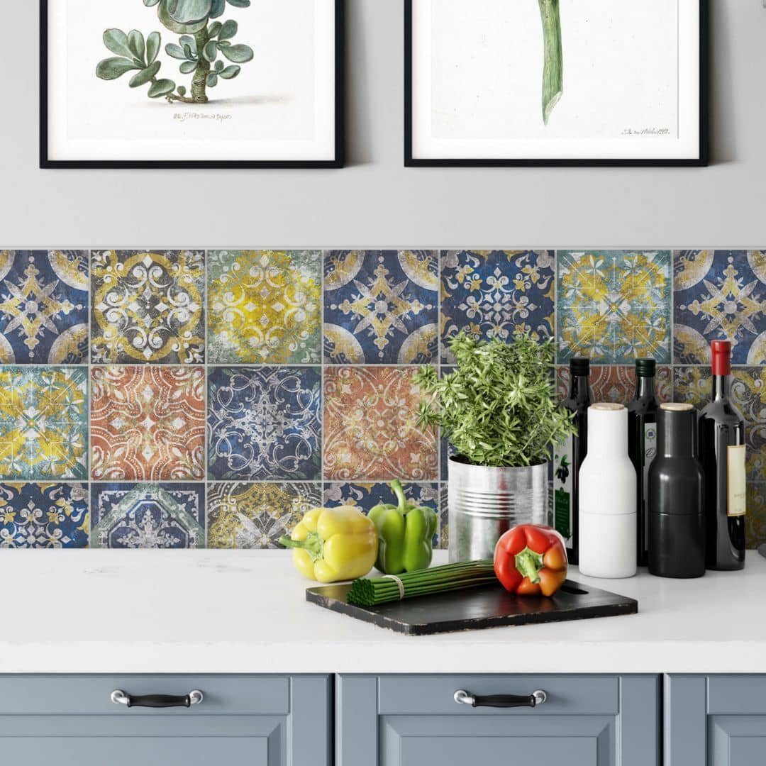 K&L Wall Art Fliesenaufkleber Klebefliese Sticker selbstklebend orientalische Märchen Boho Küche