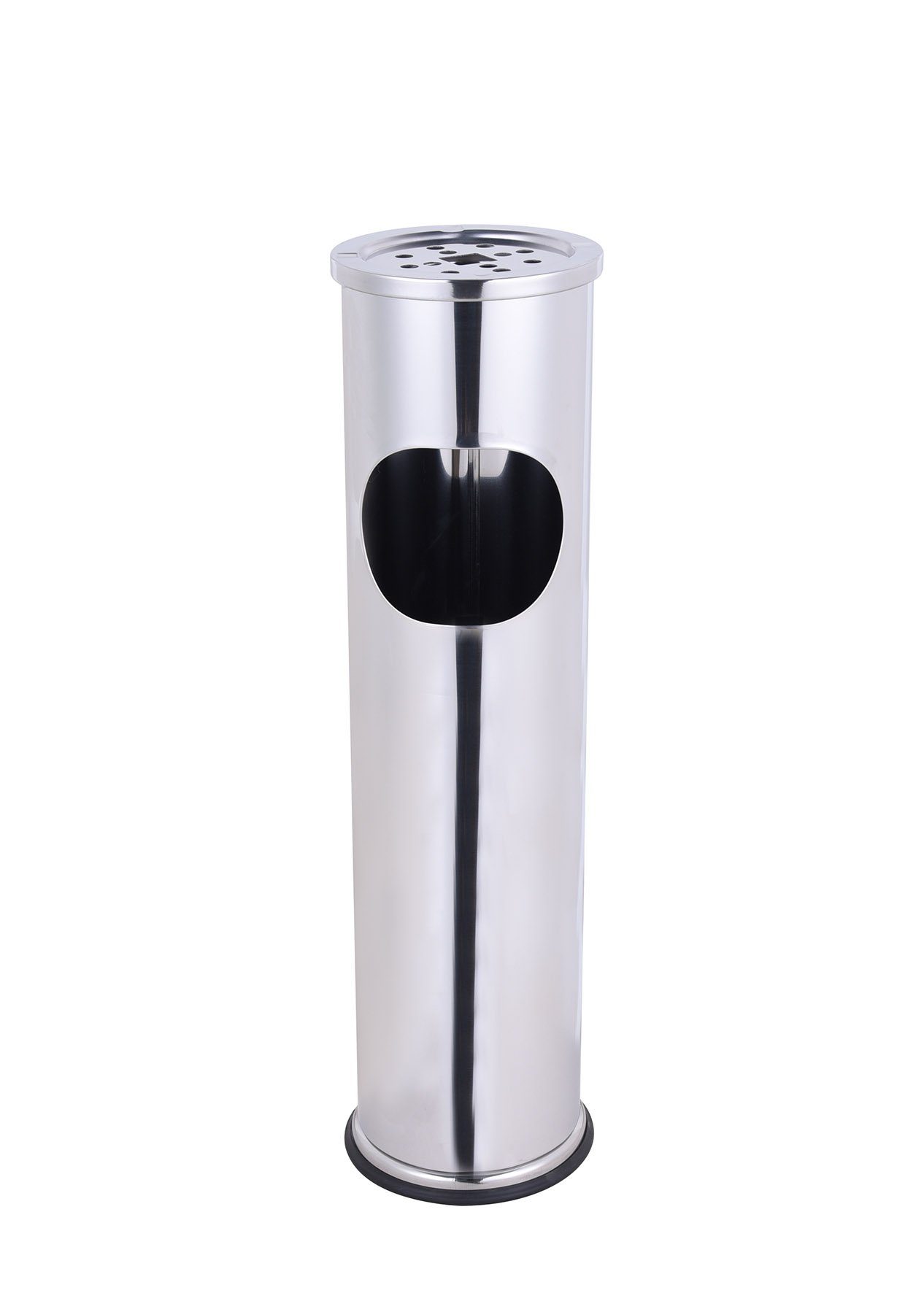 Spetebo Aschenbecher Edelstahl Stand Aschenbecher - 65 x 14 cm, mit integriertem Mülleimer