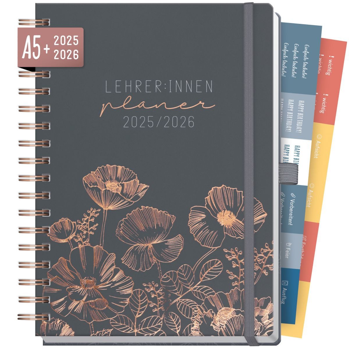Häfft Lehrerkalender Lehrer-Planer Deluxe 2025/2026 A5+, Ringbindung