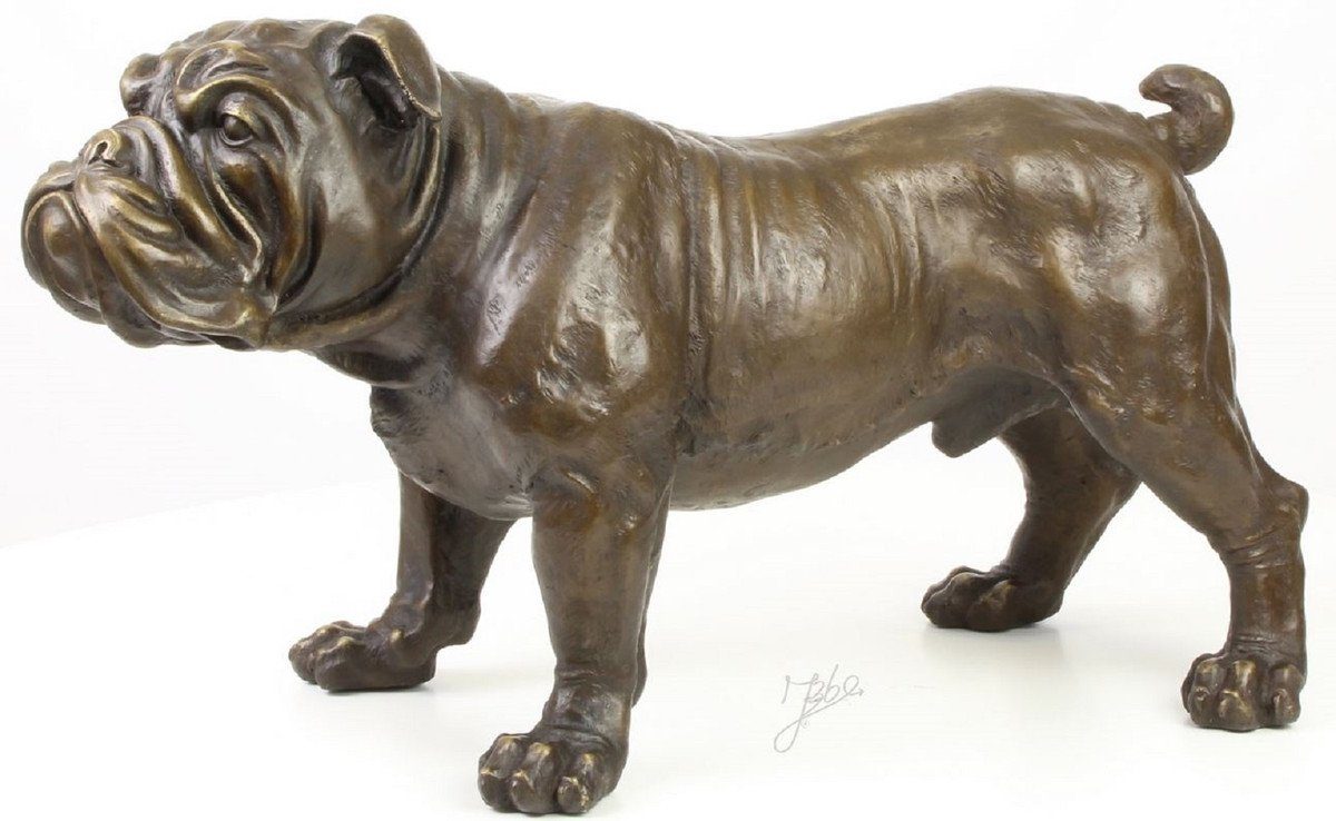 Casa Padrino Dekofigur Luxus Bronzefigur 54,5 31 H. x Bronze - Bulldogge 24,1 Dekofigur x Englische cm