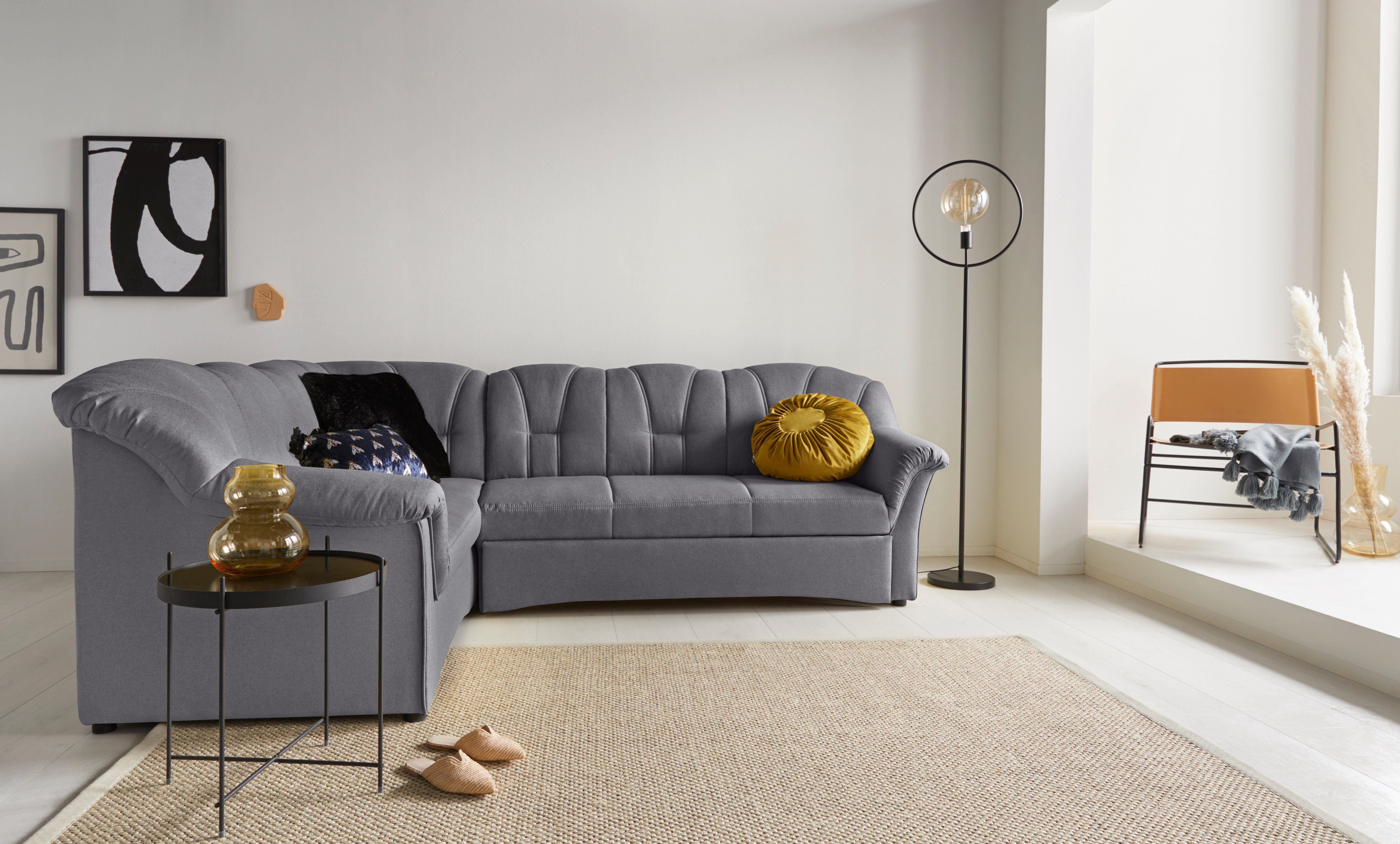 DOMO collection Ecksofa Papenburg B/T/H: 242/190/84 cm L-Form, wahlweise mit Bettfunktion, Langer Schenkel links oder rechts