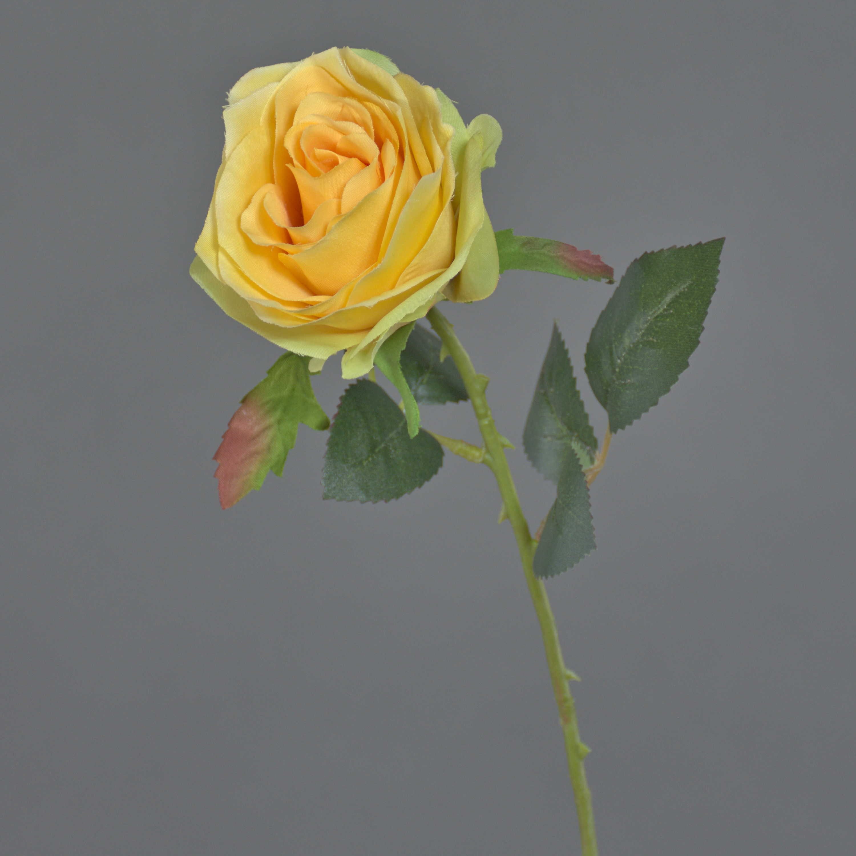 Kunstblume Künstliche Rose Simony, gelb, Textil, 45cm, Ø 8cm Rose, artplants, Höhe 45.0 cm