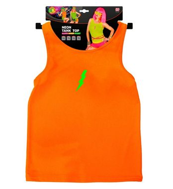 Widmann S.r.l. Kostüm Tank Top, Neon Orange - 80er Jahre Disco Kostüm