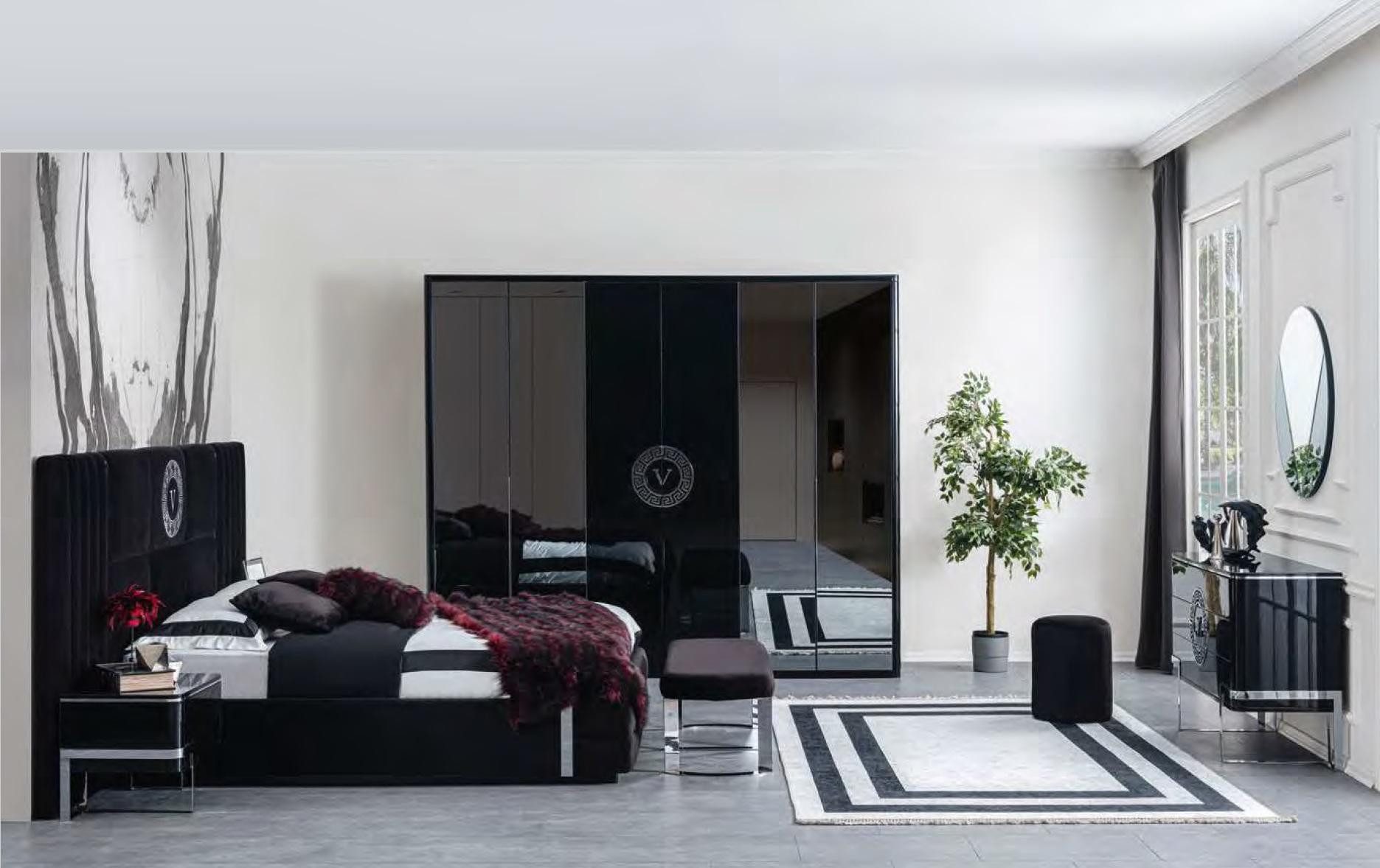 JVmoebel Bett Elegantes schwarzes Bett für das moderne Schlafzimmerdesign (Bett), Made in Europa
