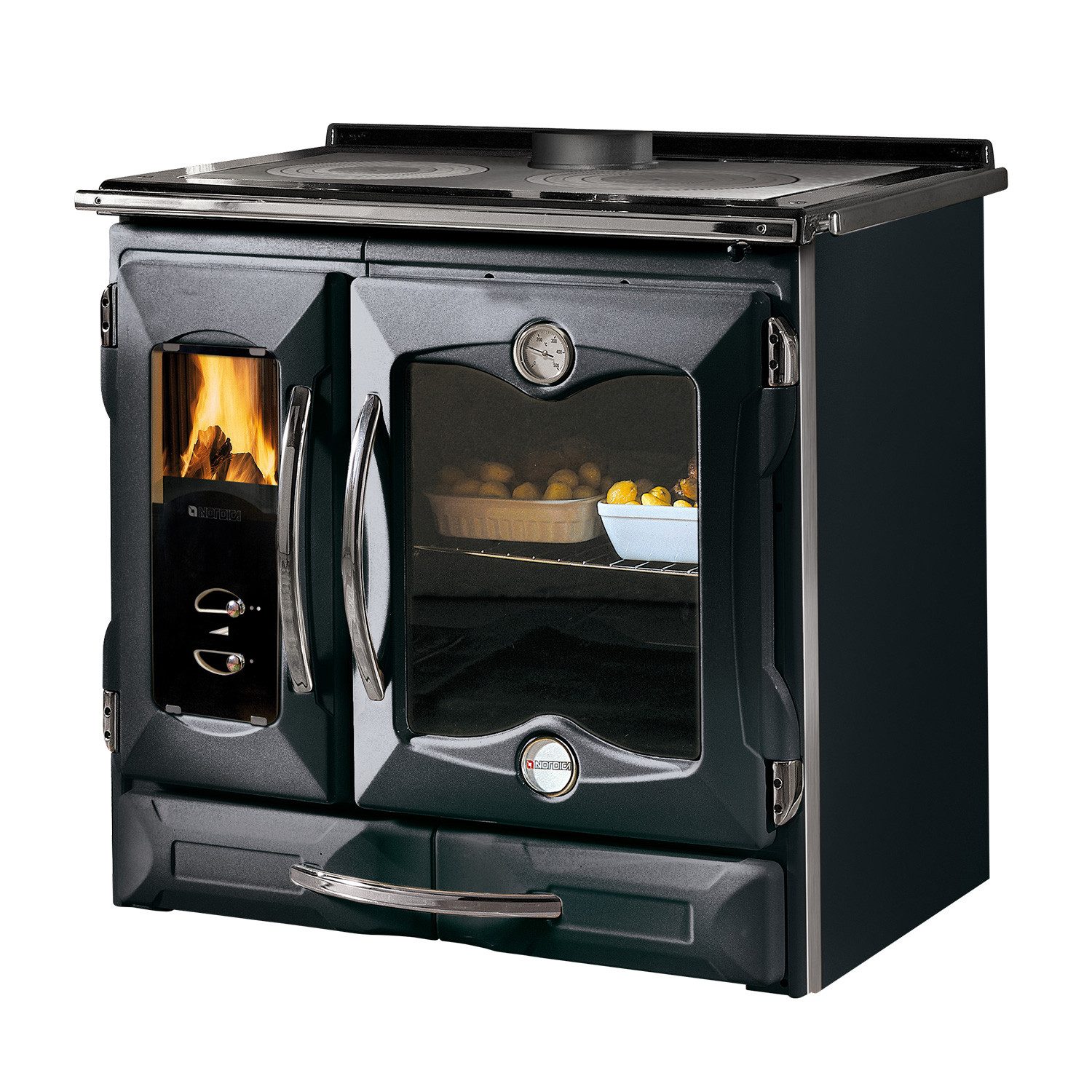 La Nordica Kaminofen La Nordica Suprema 4.0 Küchenofen Guss Schwarz, 9 kW, Küchenofen