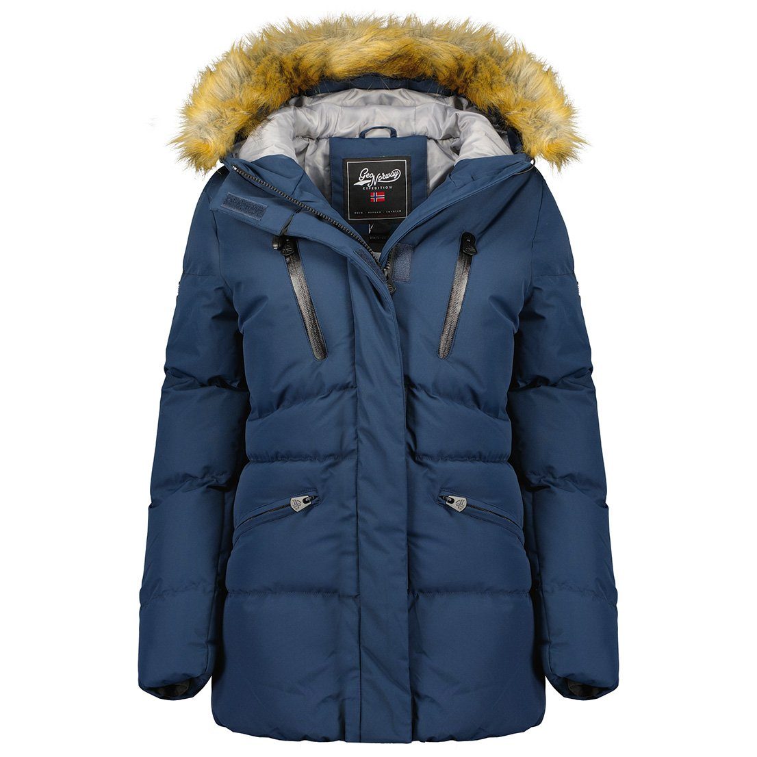 Geo Norway Winterjacke Damen Outdoor Jacke Steppjacke Fellimitat an der Kap günstig online kaufen