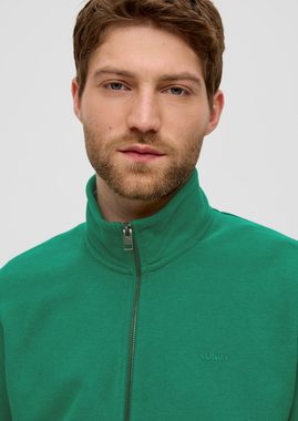 s.Oliver Allwetterjacke Sweatshirt-Jacke mit Stehkragen Logo