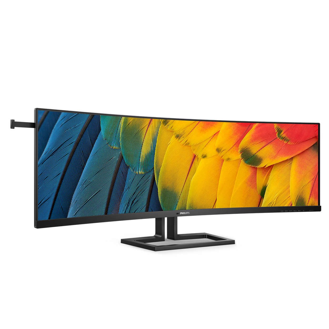 Philips 113,03cm 44,5Zoll 5120x1440 VA Curved TFT-Monitor (5120 x 1440 px, UltraWide Dual Quad HD, 4 ms Reaktionszeit, 75 Hz, VA, Curved, Lautsprecher, HDCP, HDR, Höhenverstellbar)