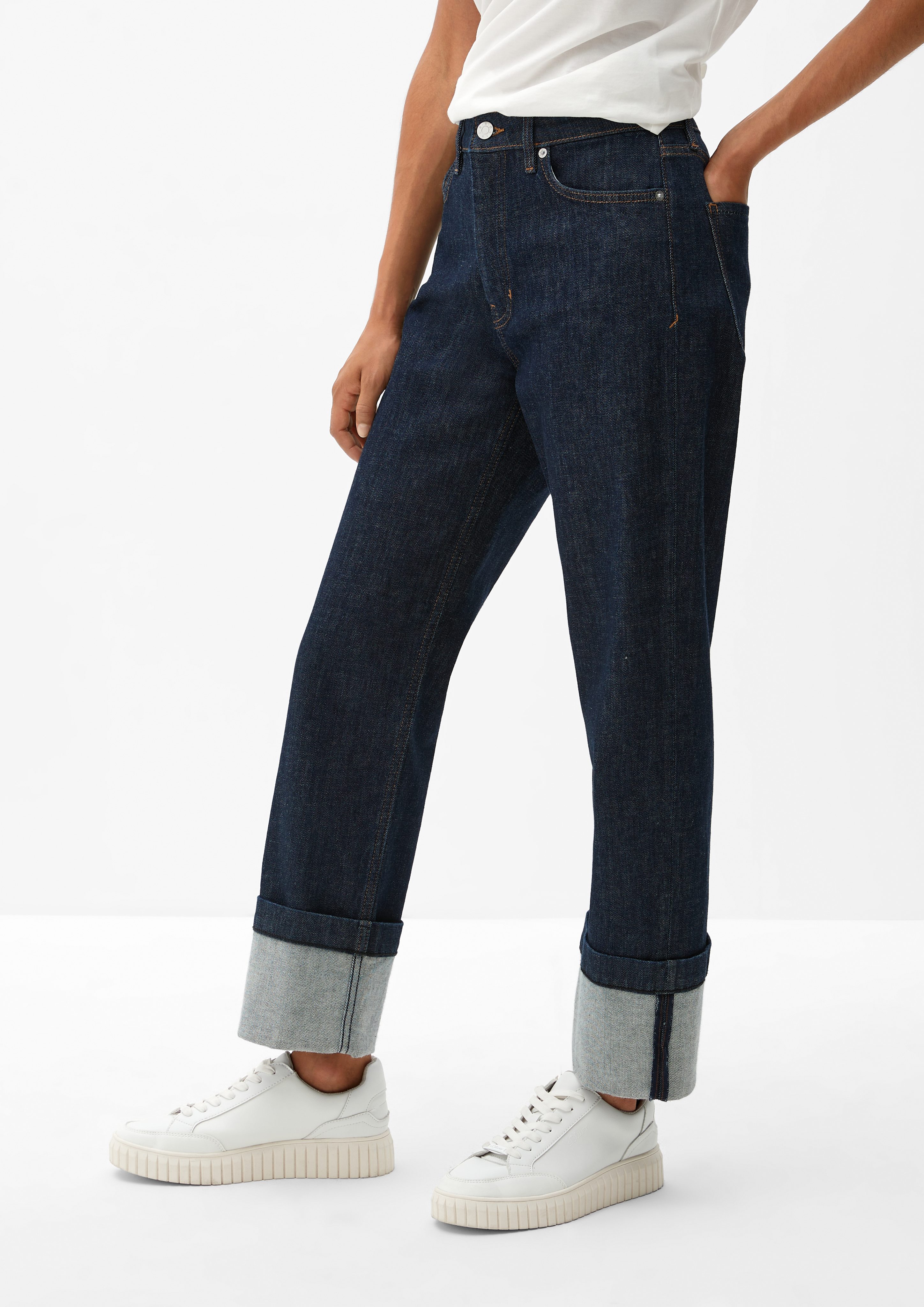/ Leg / Rise 7/8-Jeans Regular Straight Fit High s.Oliver Cropped-Jeans Karolin /