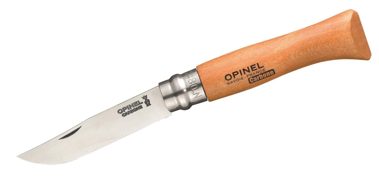 Opinel Universalmesser Opinel-Messer, Größe 8, nicht-rostfrei Carbon