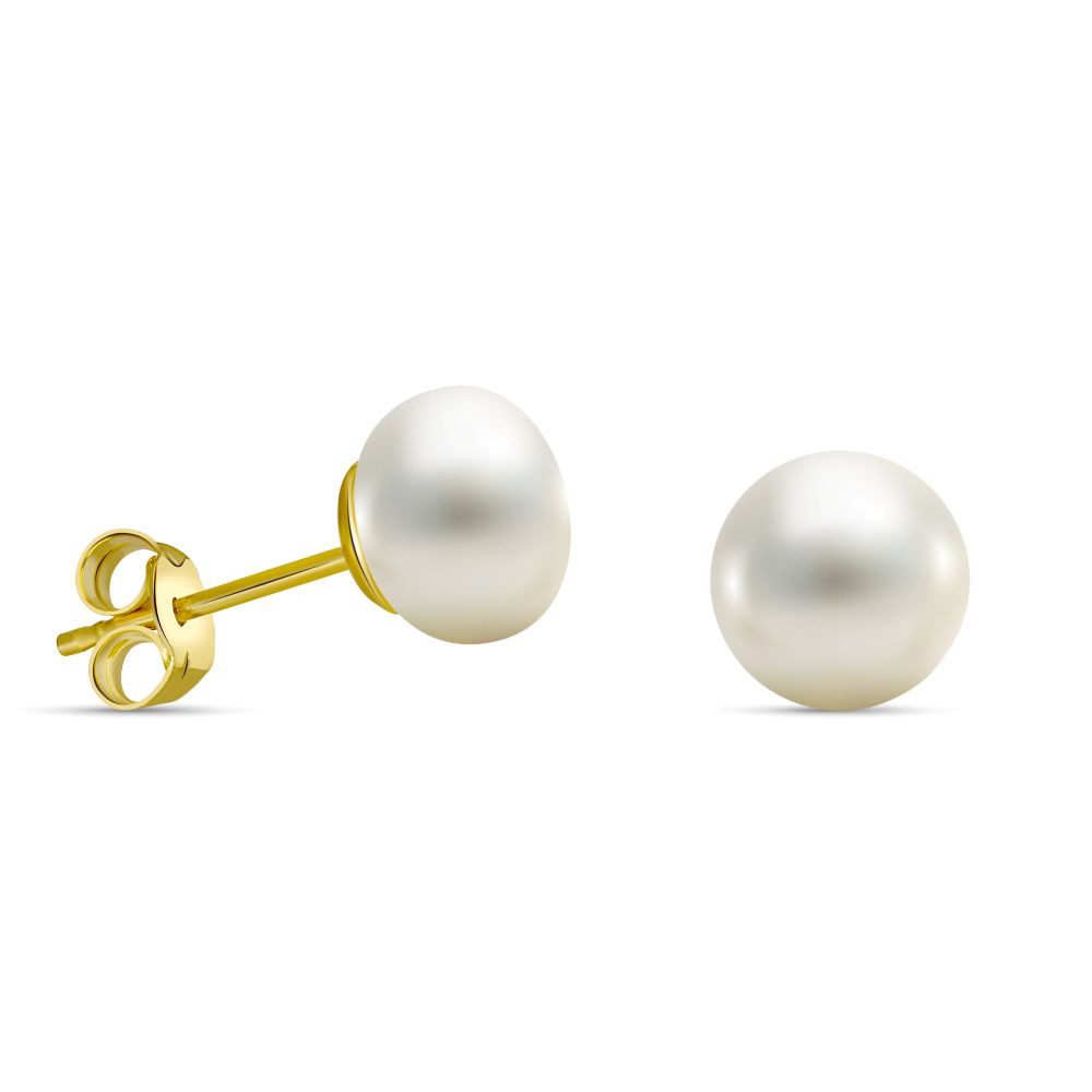 Miore Perlenohrringe MA9004E Ohrringe aus 9 Karat (375) Gold (inklusive Schmuckbox), Damen Ohrstecker aus Gelbgold